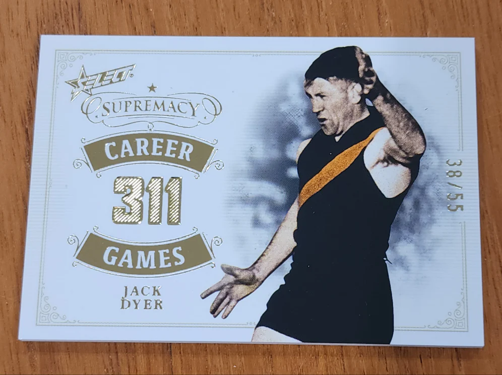2024 AFL Select Supremacy Career Games 311 Jack Dyer Richmond 38/55
