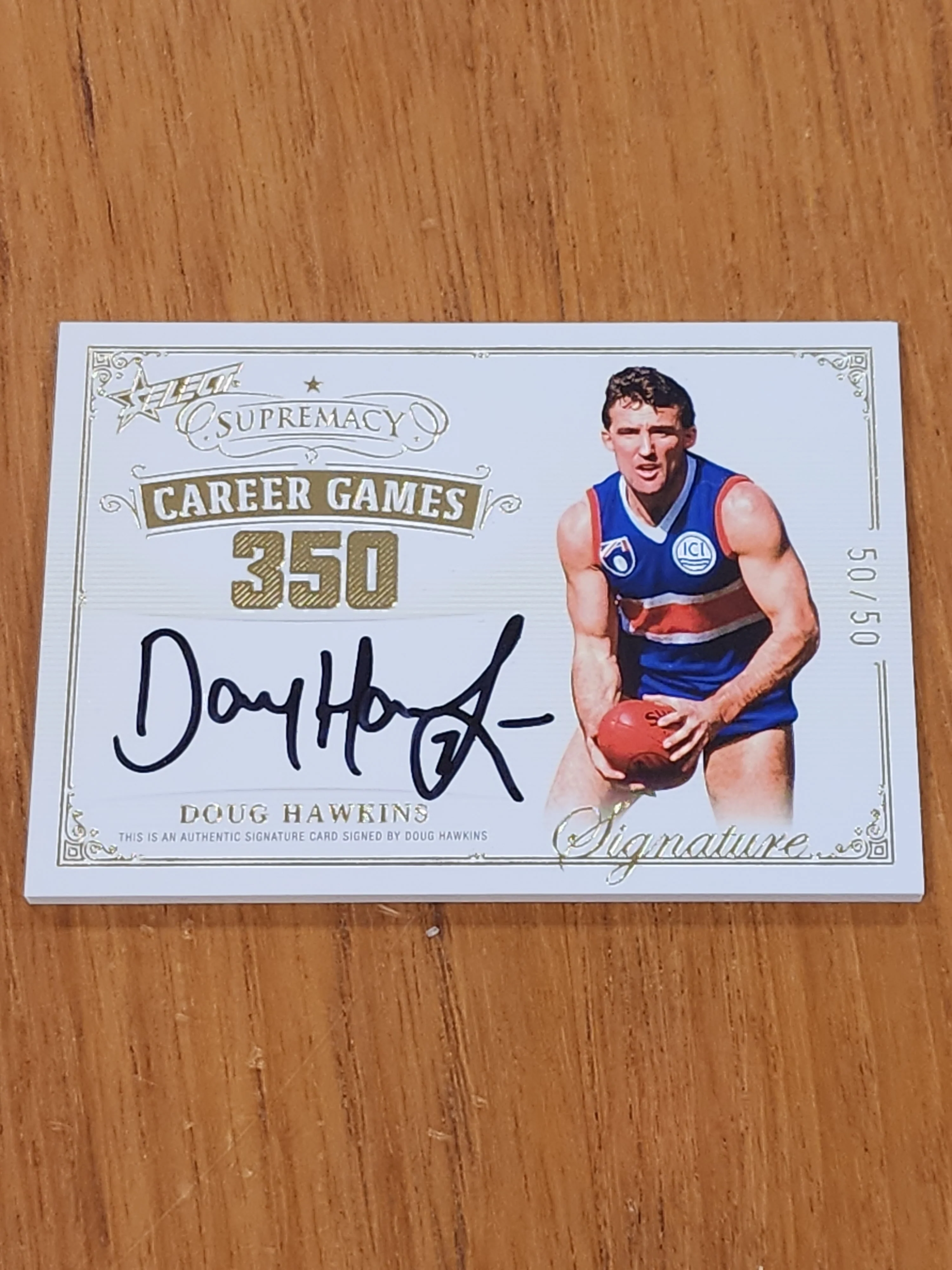 2024 AFL Select Supremacy Career Games 350 Doug Hawkins Signature 50/50