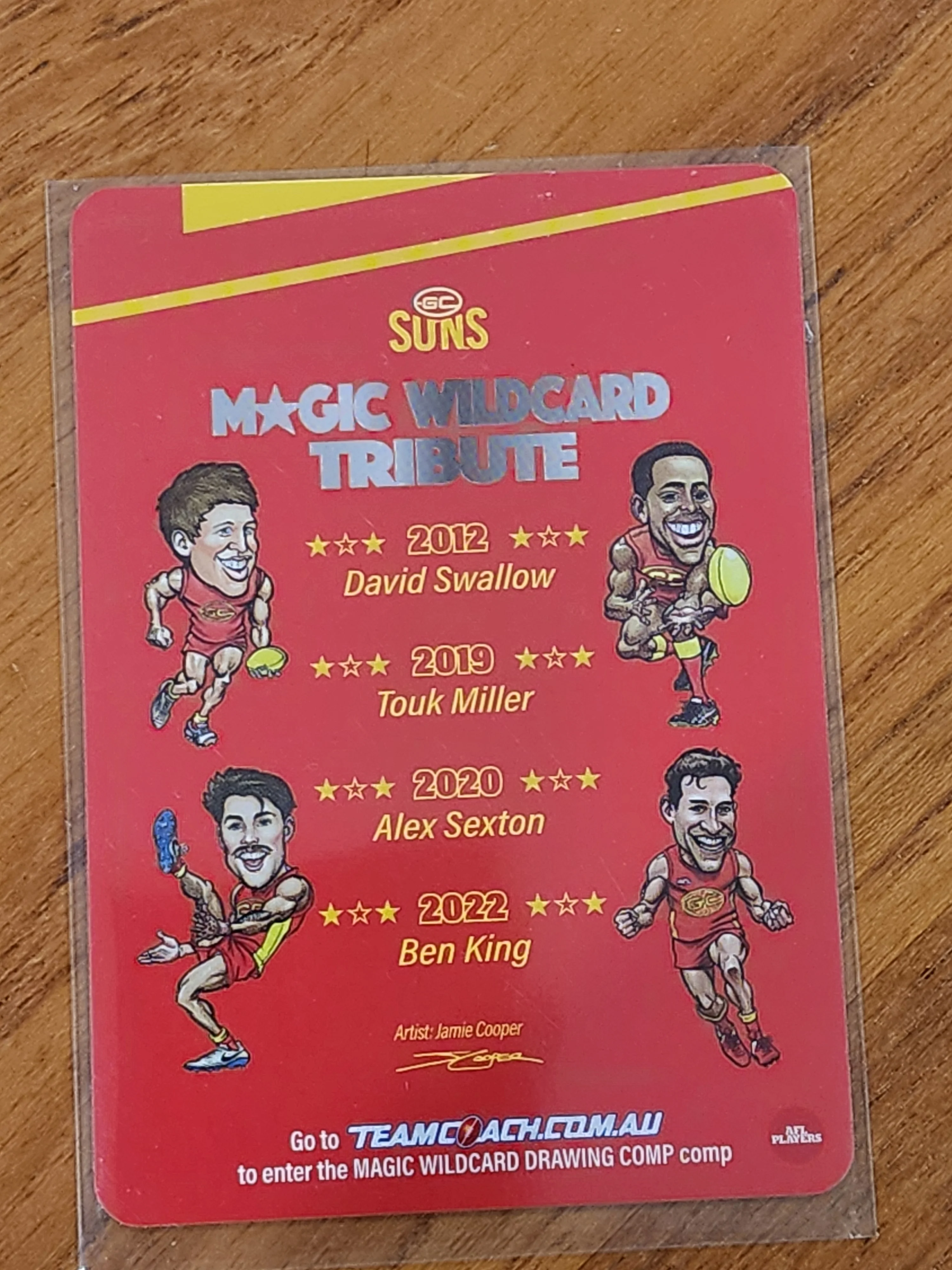 2024 AFL Teamcoach Magic Wildcard Tribute Gold Coast Suns MWT - 08 - Image 2