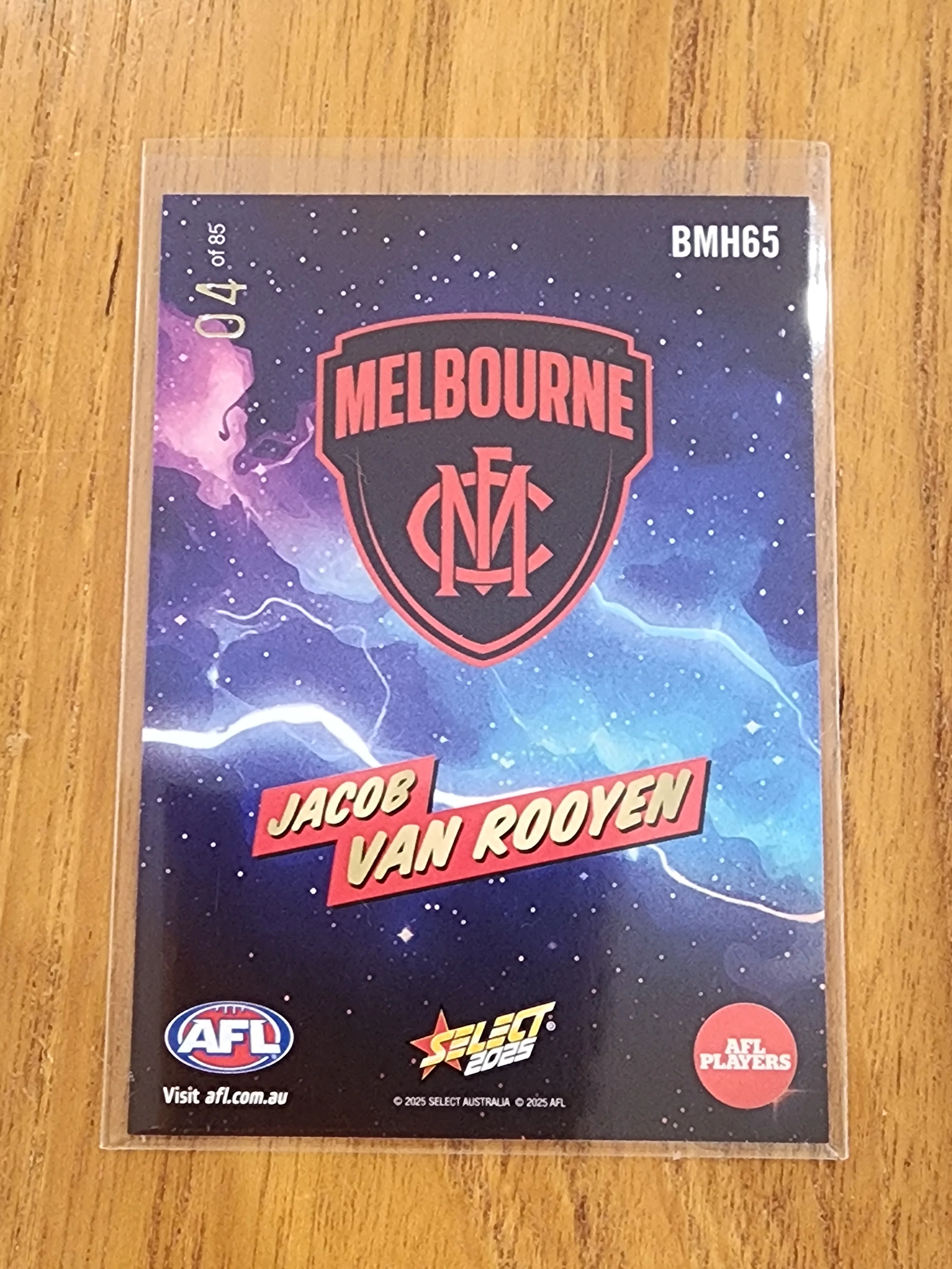2025 AFL Select Hobby Boom Jacob Van Rooyen Melbourne 04/85 BMH65 - Image 2