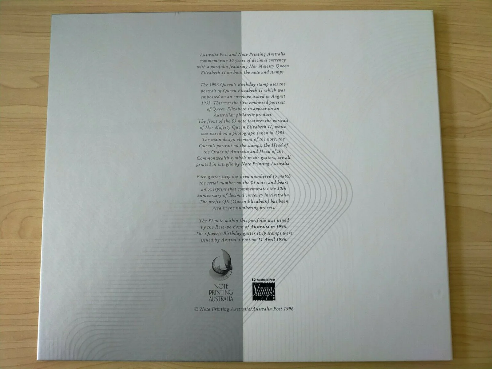 1996 30 Years Of Decimal Currency Australian Banknote And Stamp Portfolio Folder Only 3000 Made - Image 4