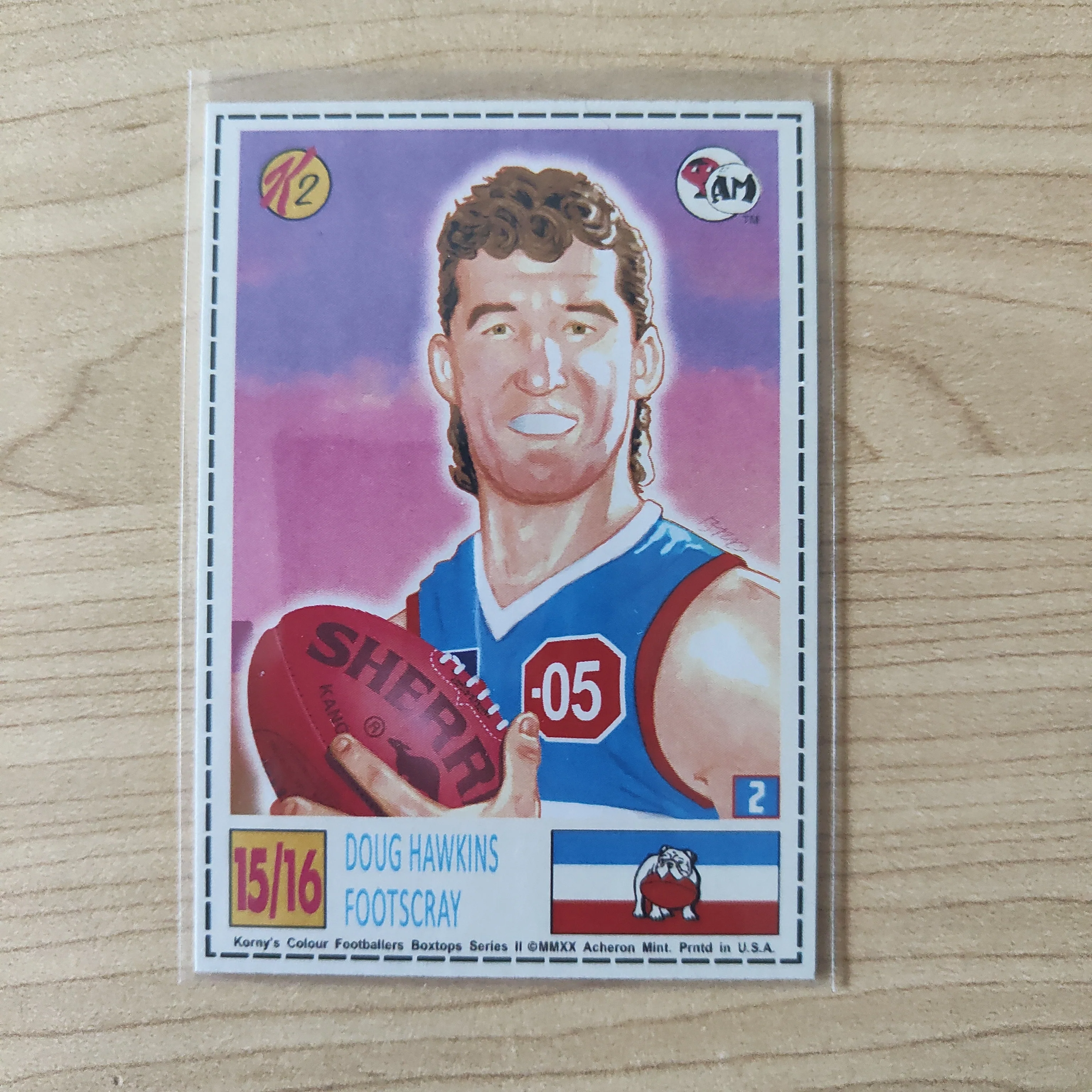Acheron Mint Studio Hades Korny's Colour Footballers Boxtops II Swap Cards Doug Hawkins Footscray Western Bulldogs 15/16 - Image 2