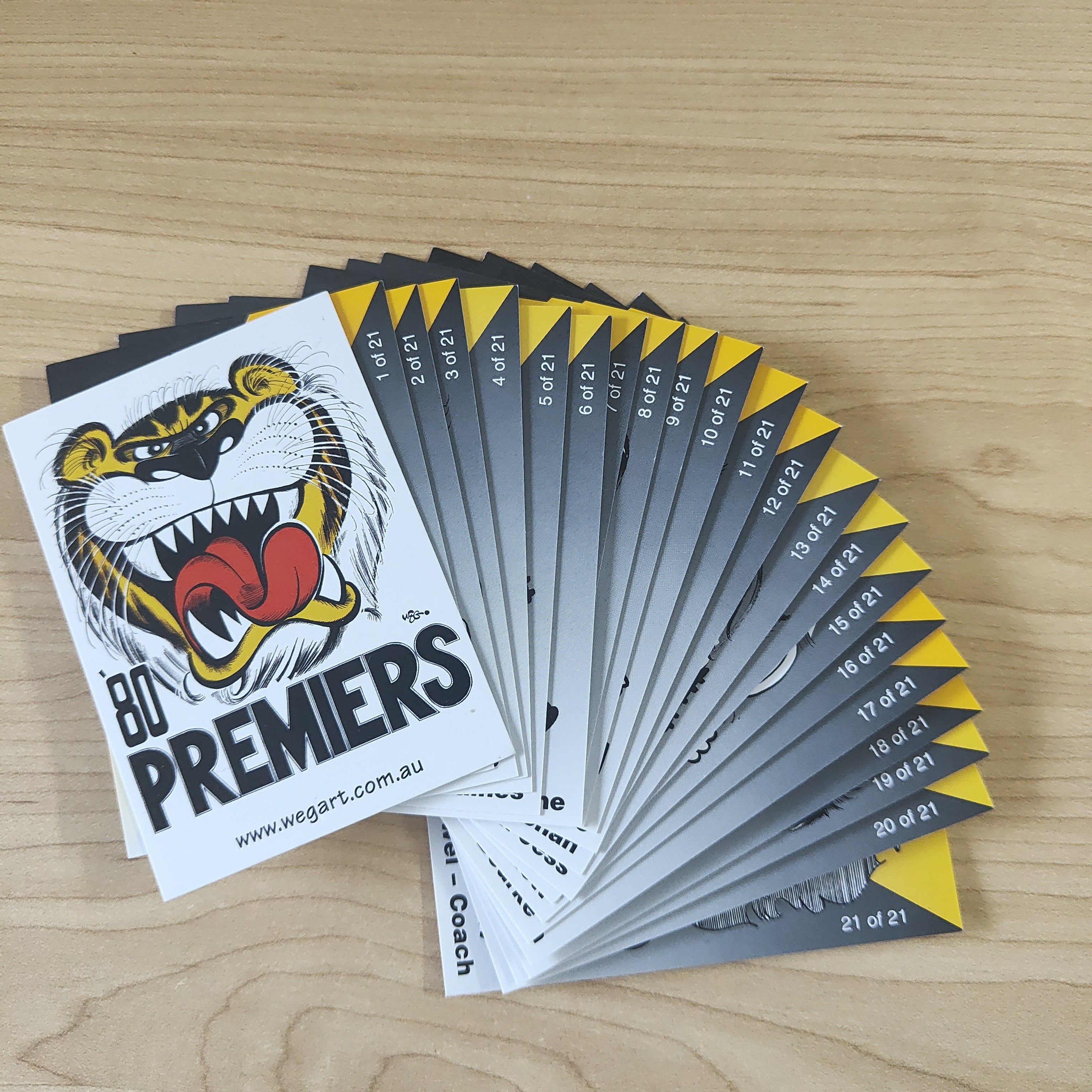 VFL 1980 WEG Art Premiership Card Set Richmond - Image 2