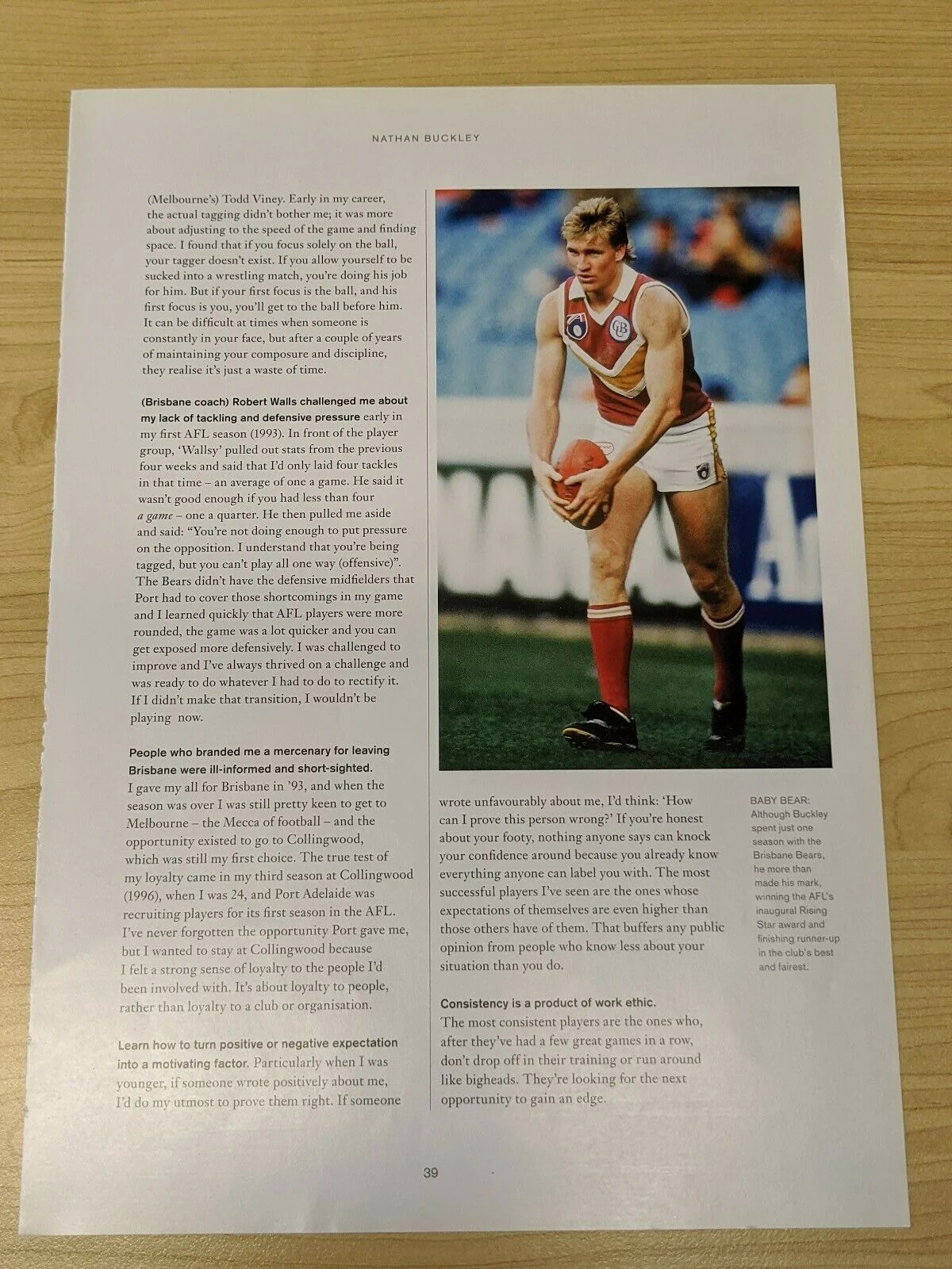 AFL Colour Picture Nathan Buckley Hand Signed Collingwood - Image 2