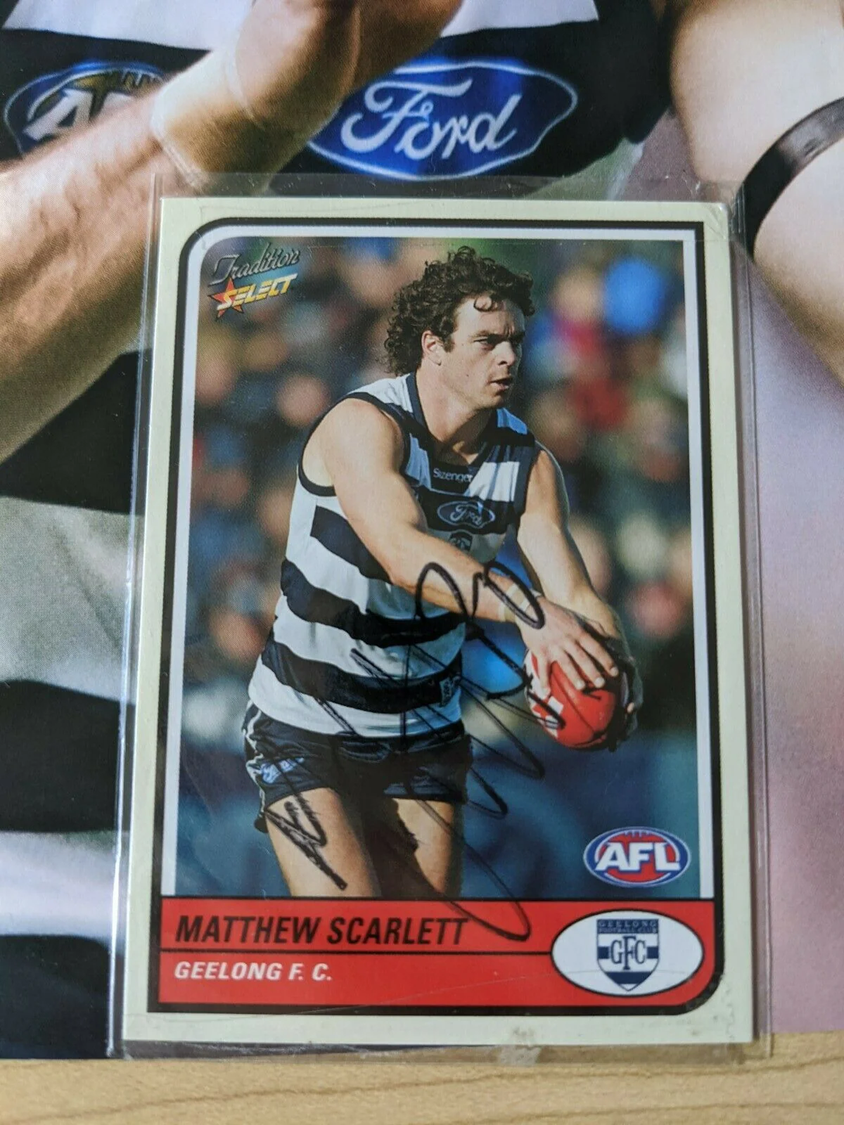 AFL Select Tradition Geelong Matthew Scarlett Hand Signed Card & Picture - Image 2
