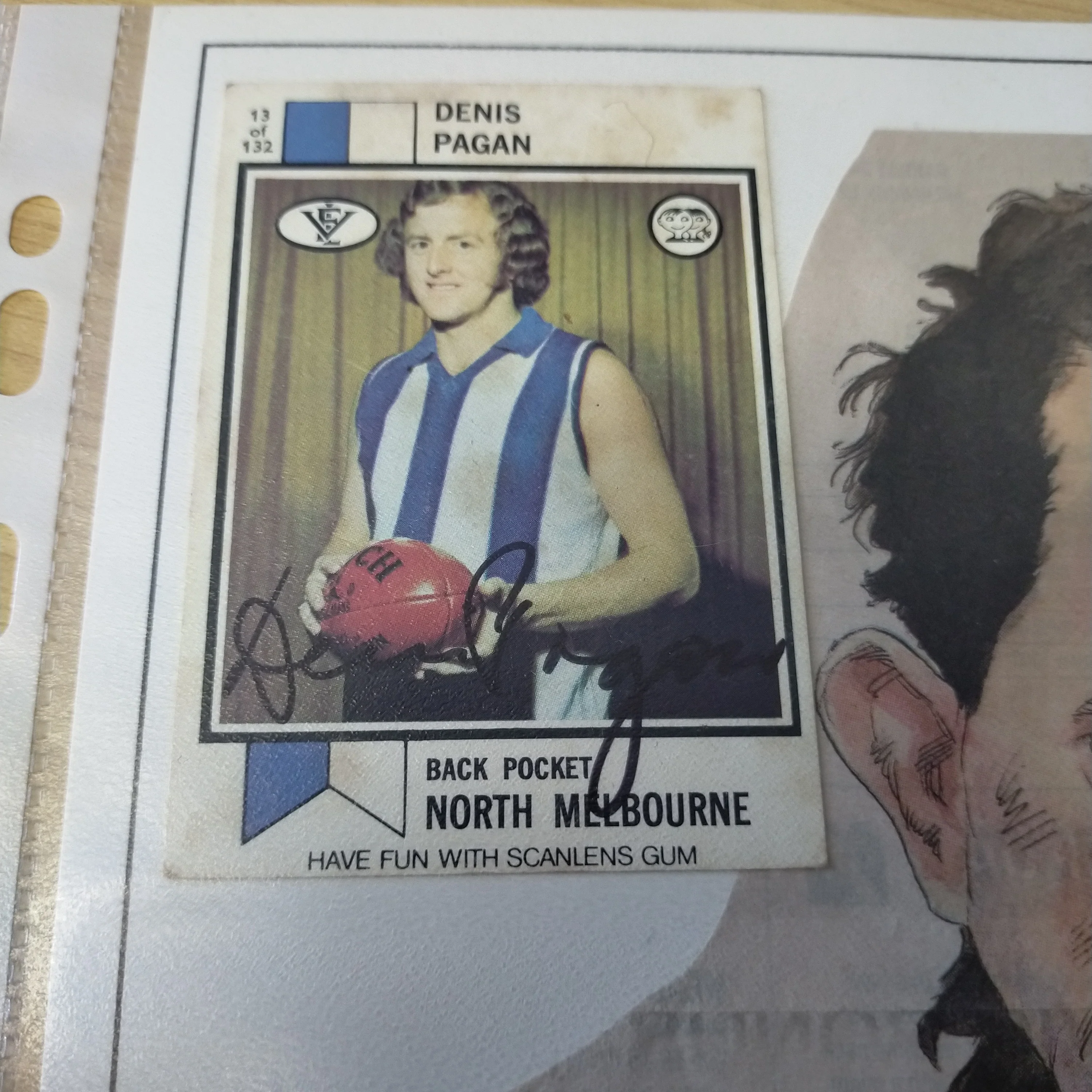 AFL VFL North Melbourne Player Signature Denis Pagan - Image 2