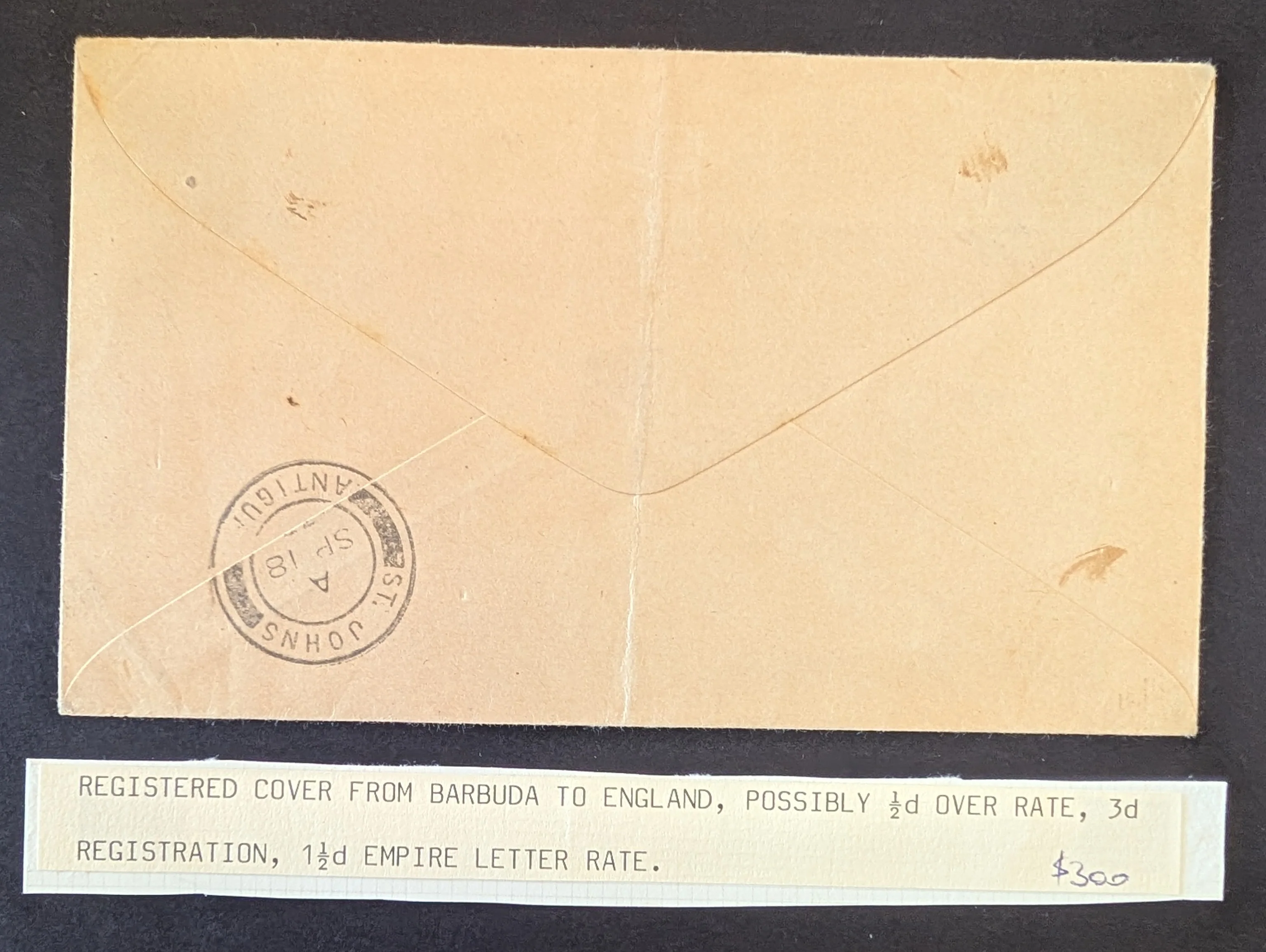 Antigua Barbuda Registered Cover to England 1937 - Image 2