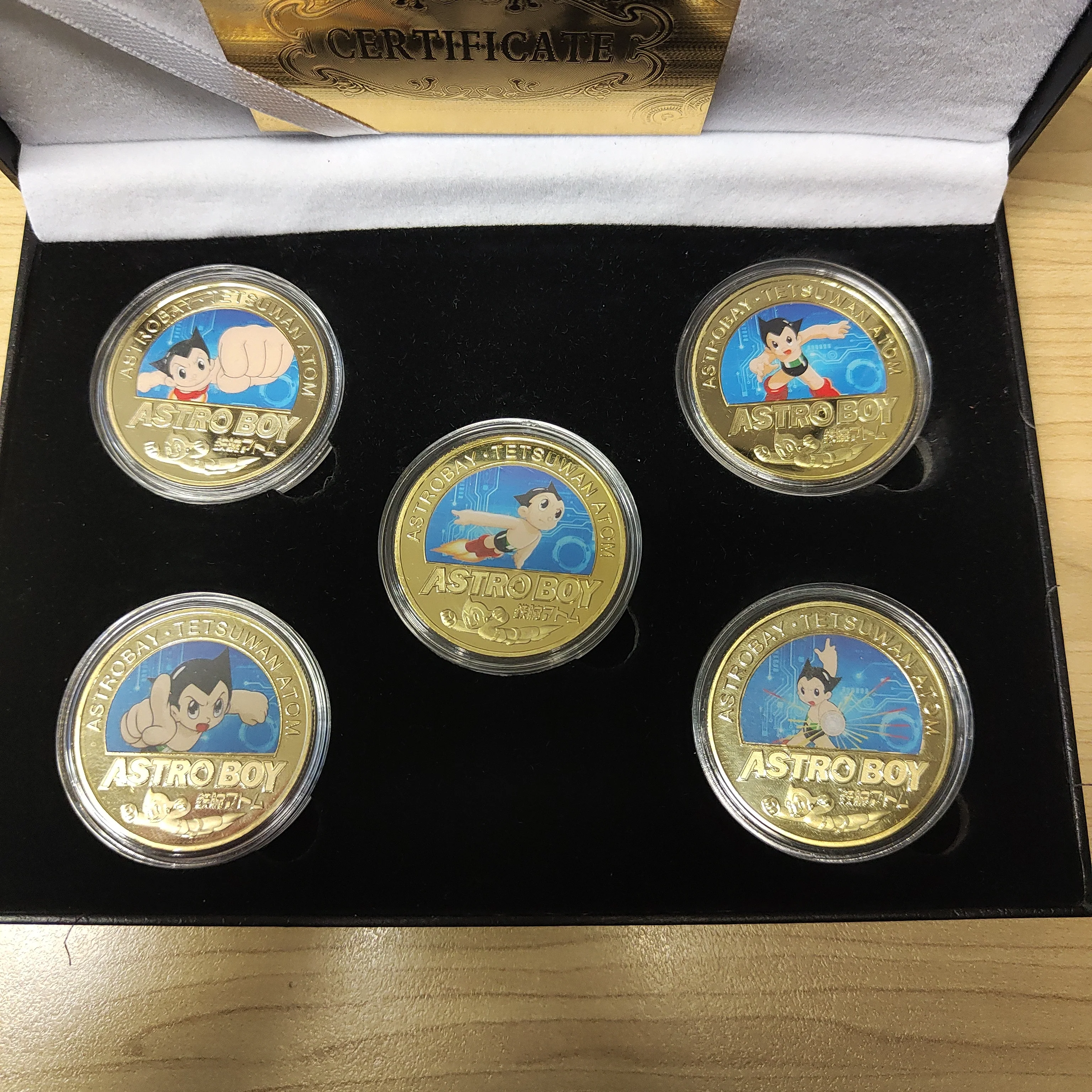 Astroboy Astrobay Tetsuwan Atom Collection of 5 24k Gold Plated Medallion Set - Image 2