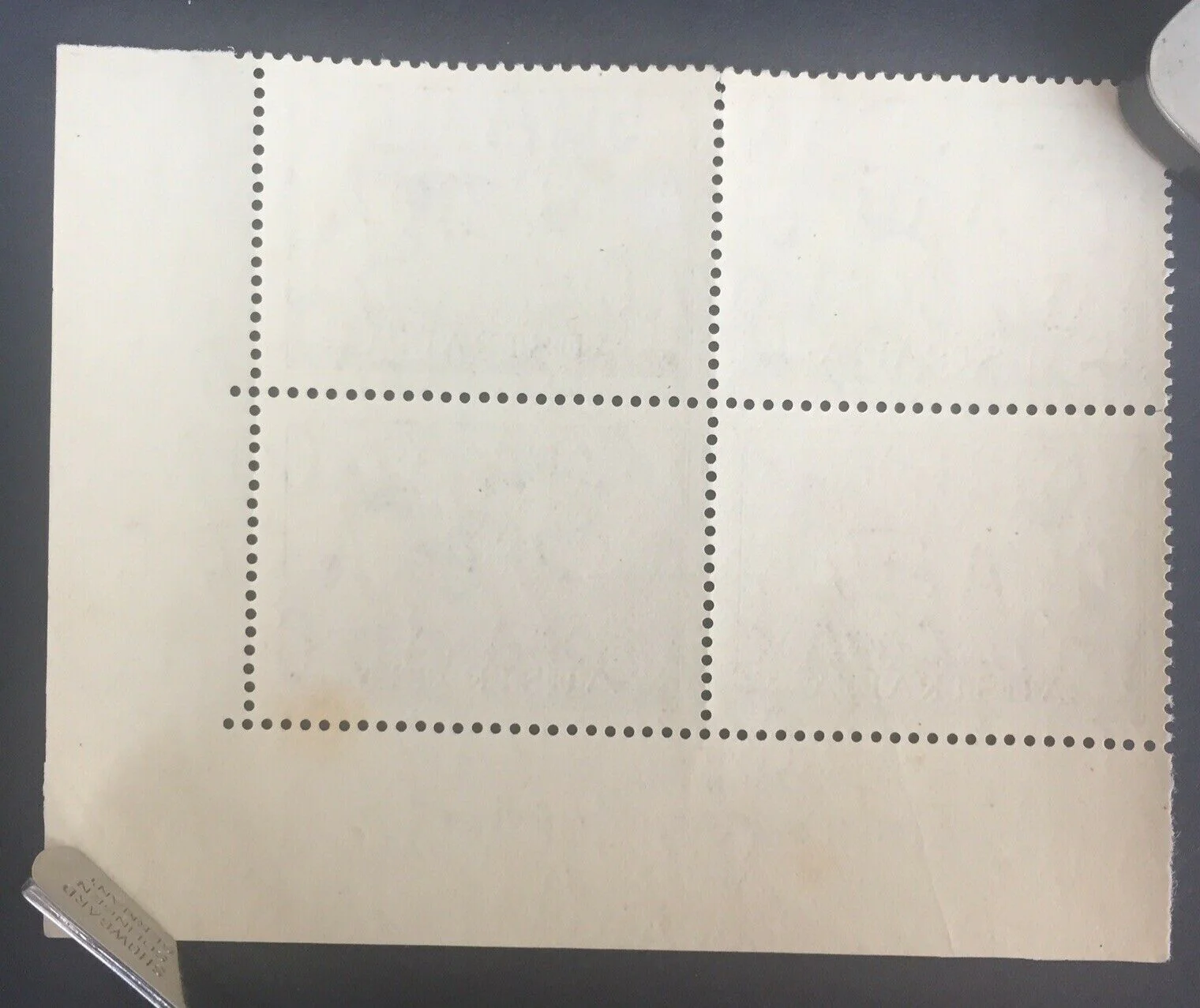 Australia 1/6 Hermes Thick Paper SG153a Corner Block of 4 Imprint MUH Re-entry - Image 2