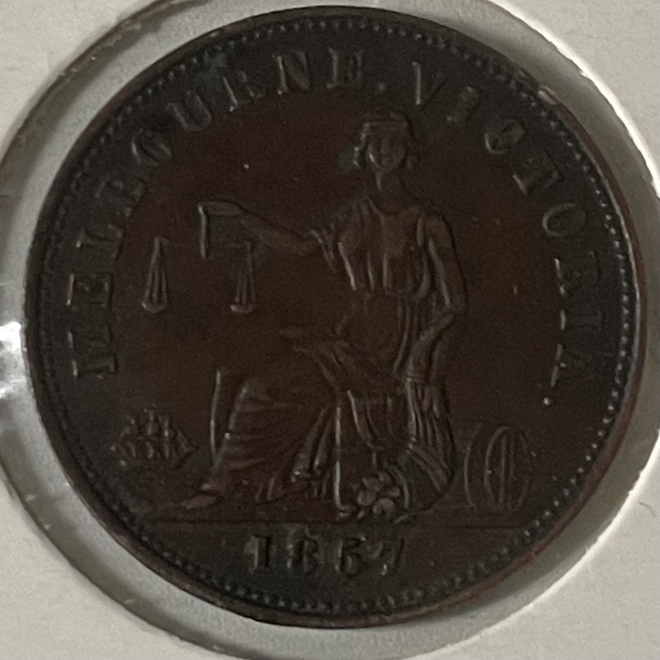 Australia 1857 Hide & De Carle 1/2d Penny Token  Very Fine Condition - Image 2