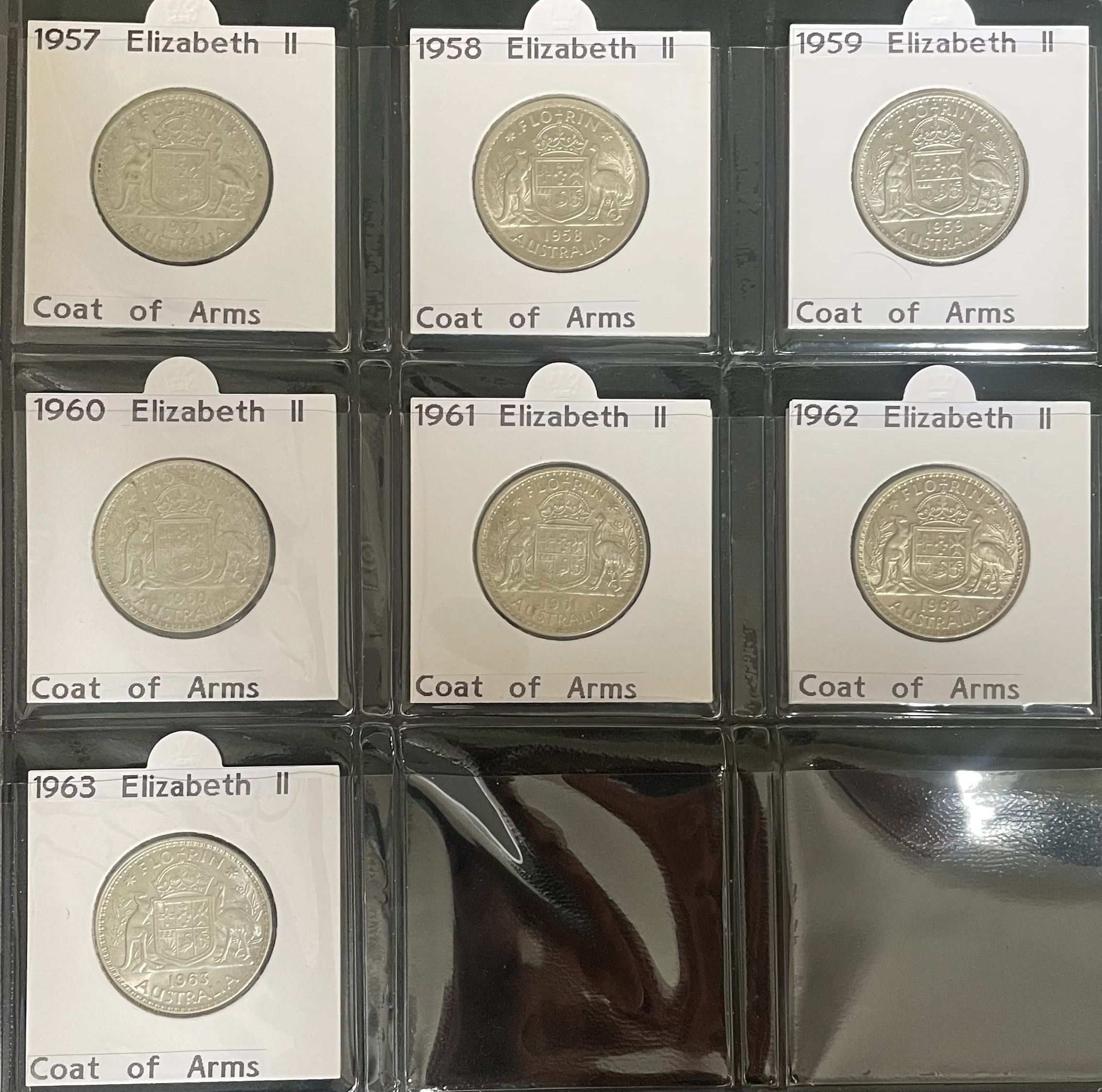Australia 1910-63 Complete Set of 2/- Florin Silver Coins. Very Good to Extremely Fine - Image 10