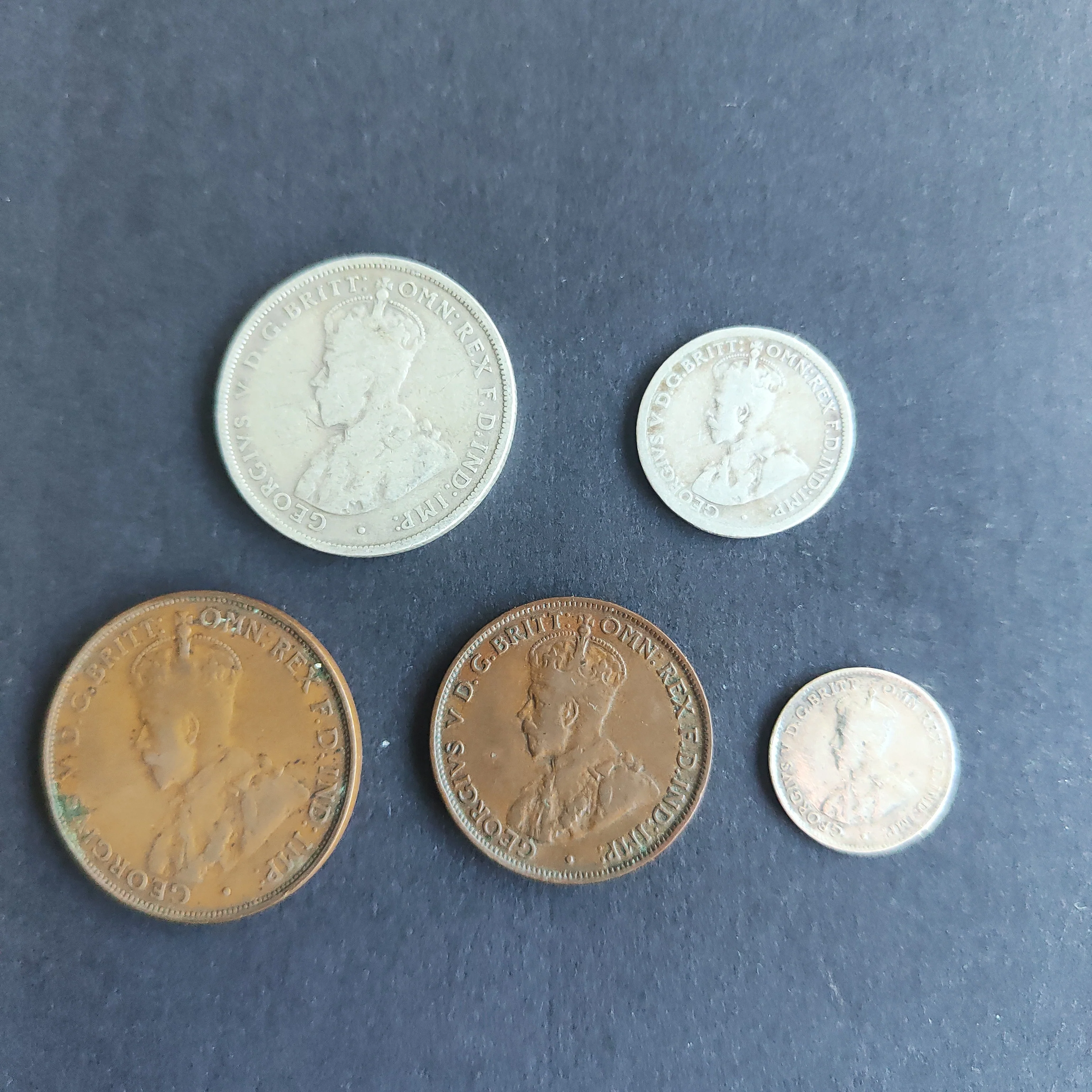 AUSTRALIA 1923 Pre Decimal 5 Coin Set Including Rare Half Penny - Image 2