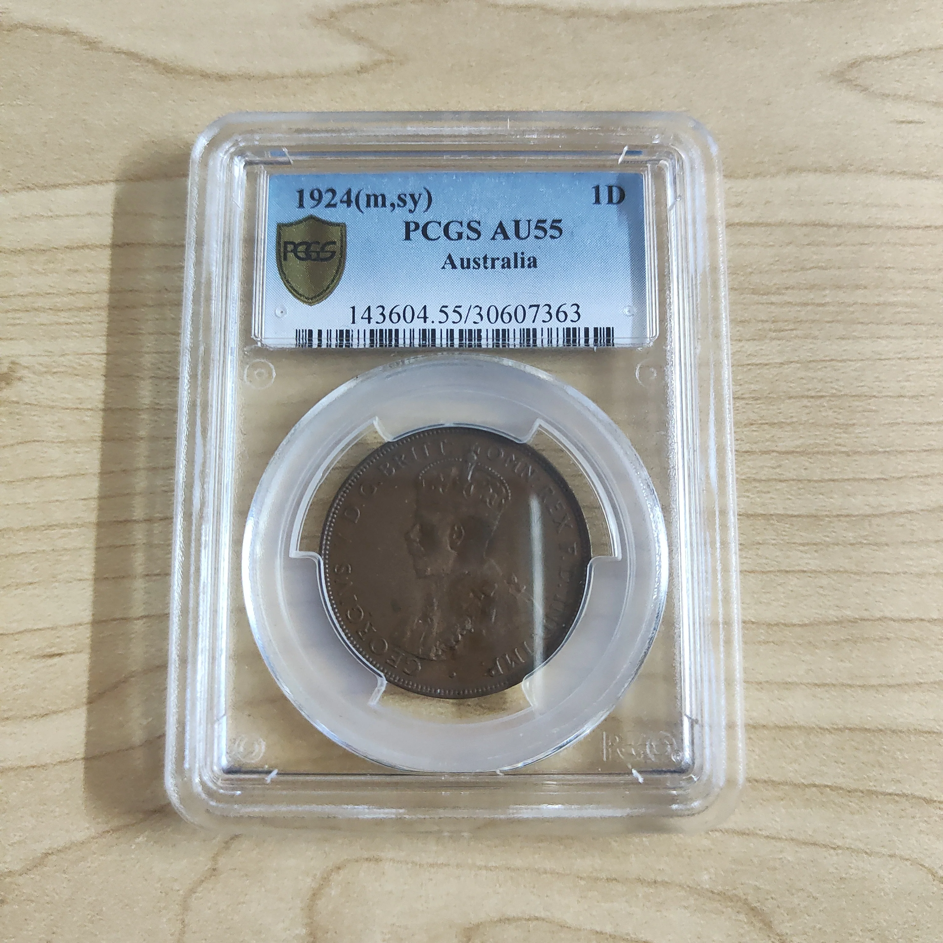 Australia 1924 Penny 1d PCGS Graded AU55 Slabbed Coin