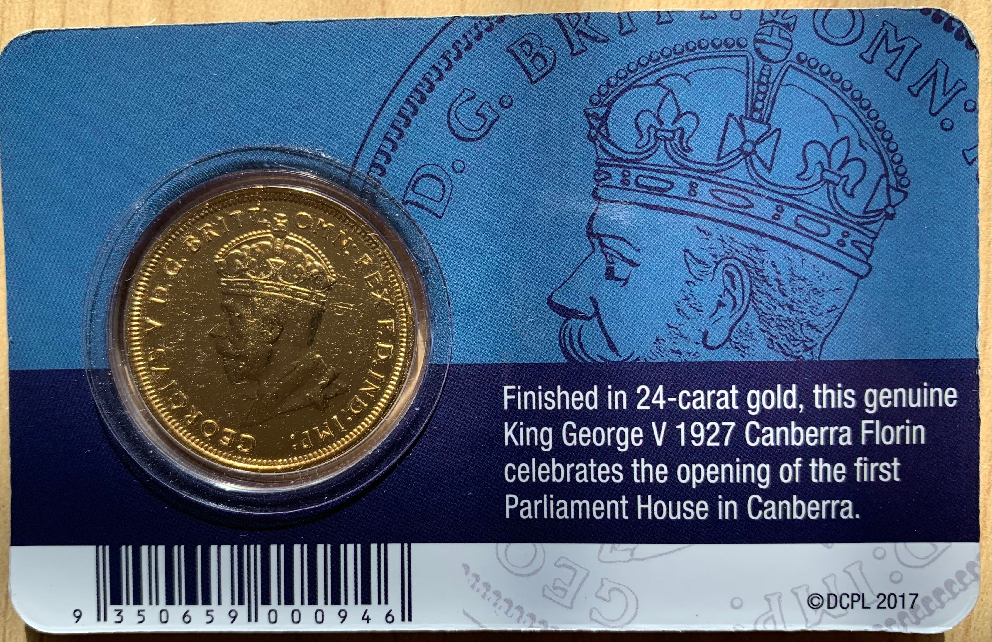 Australia 1927 Florin 2/- Gold Plated Canberra 1st Commemorative Florin - Image 2