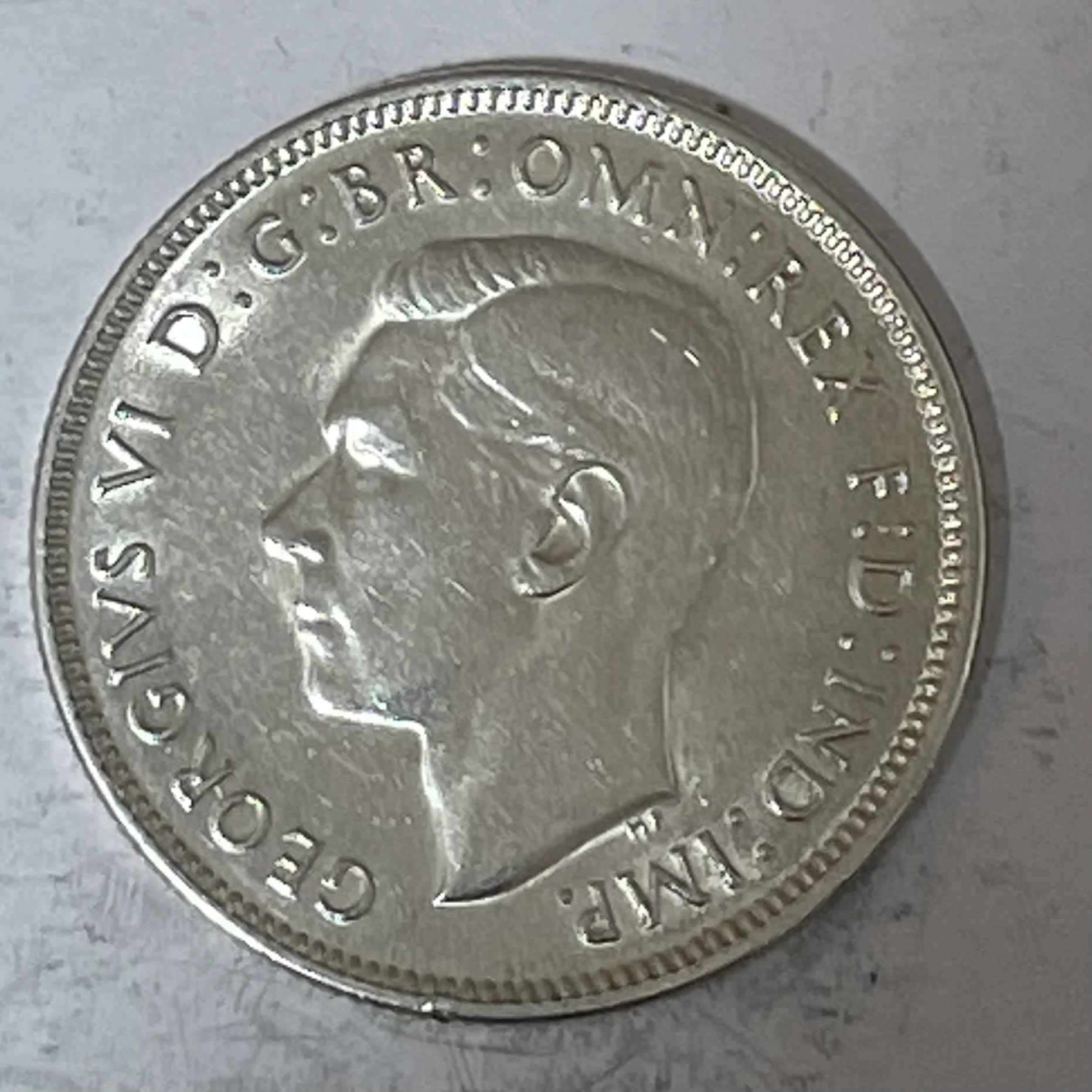 Australia 1943s Mint 2/- Florin Silver Coin about Uncirculated - Image 2