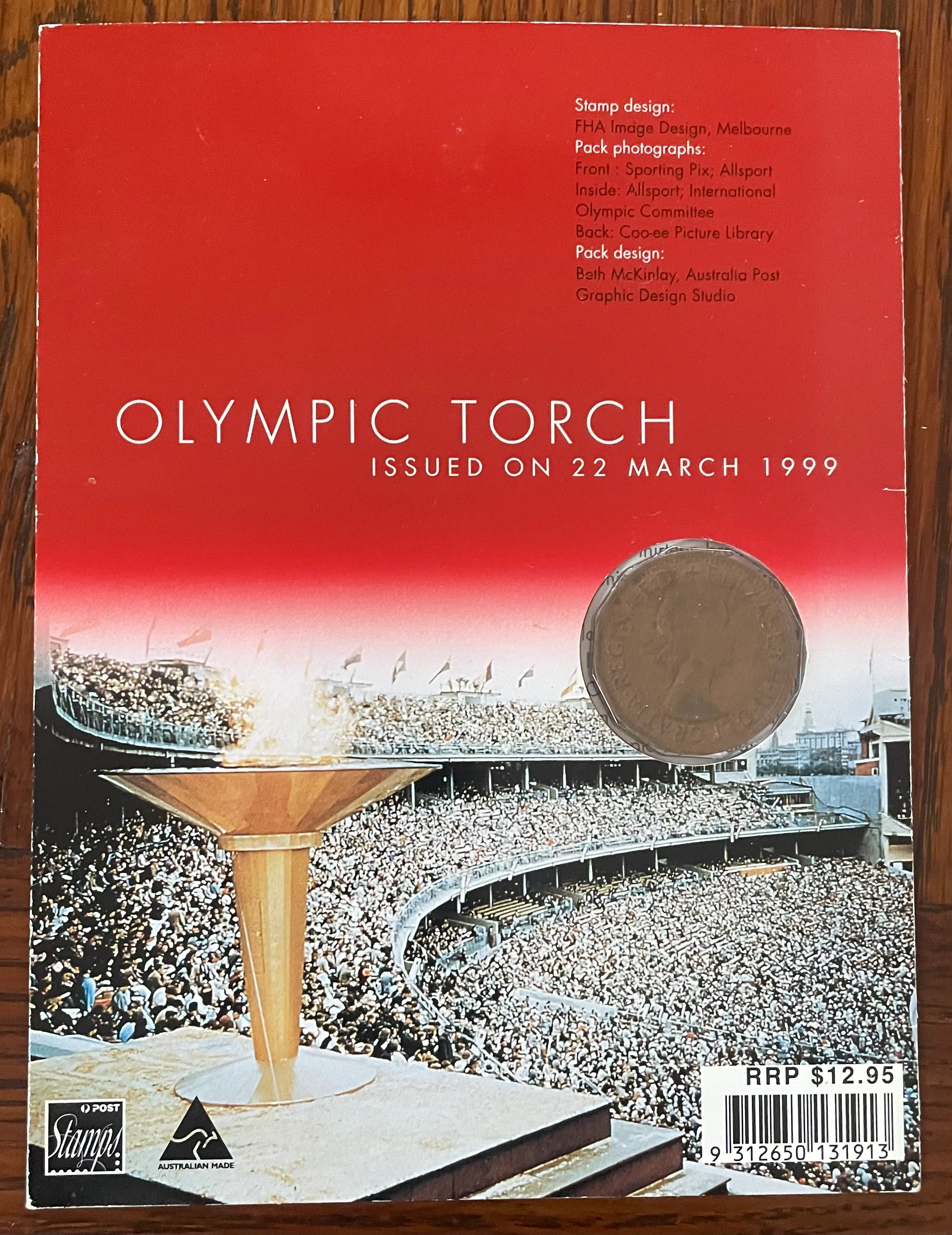 Australia 1956 Melbourne Olympic Torch Relay Coin Stamp Folder - Image 2