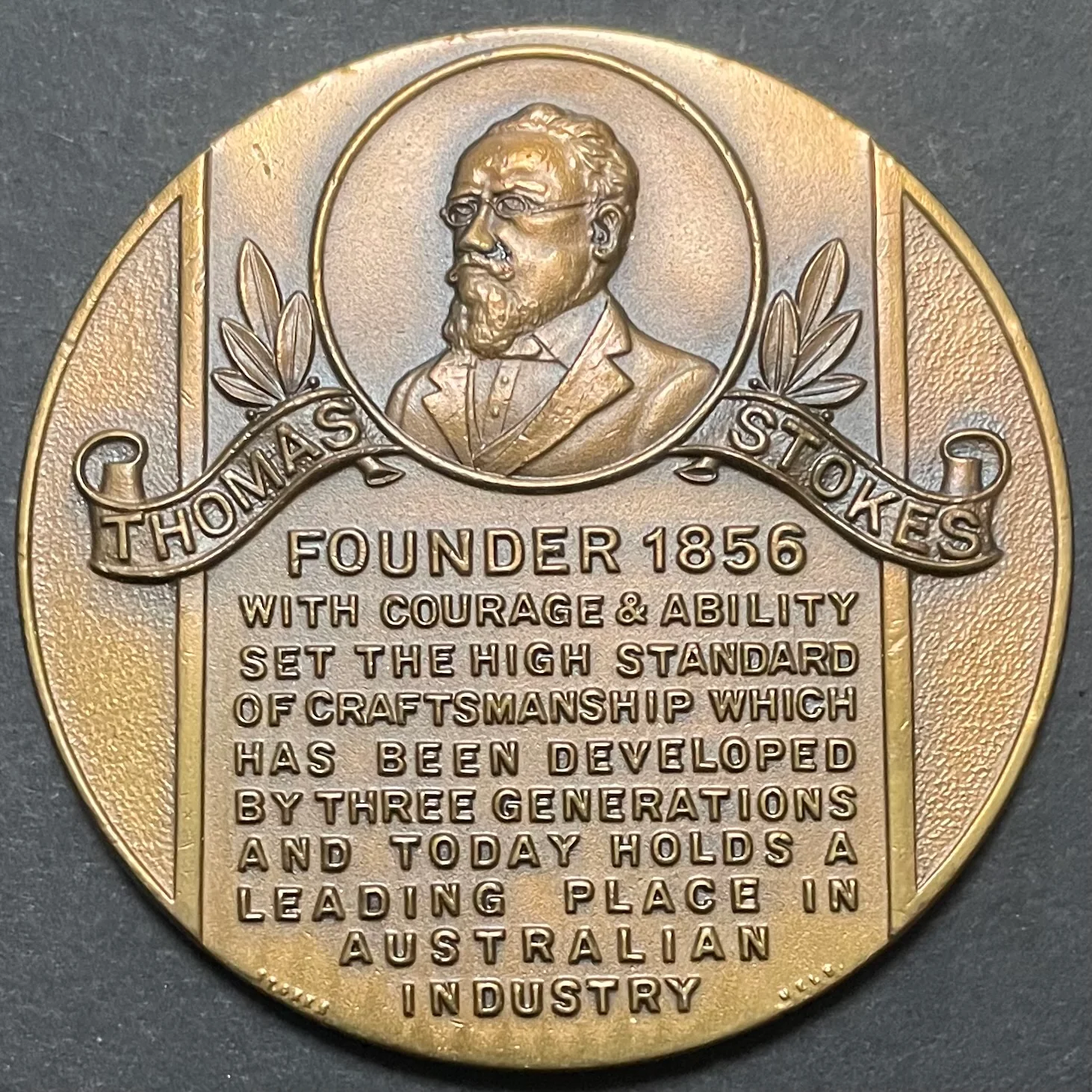 Australia 1956 Stokes & Sons 100 Years Progress Commemorative Medallion - Image 2