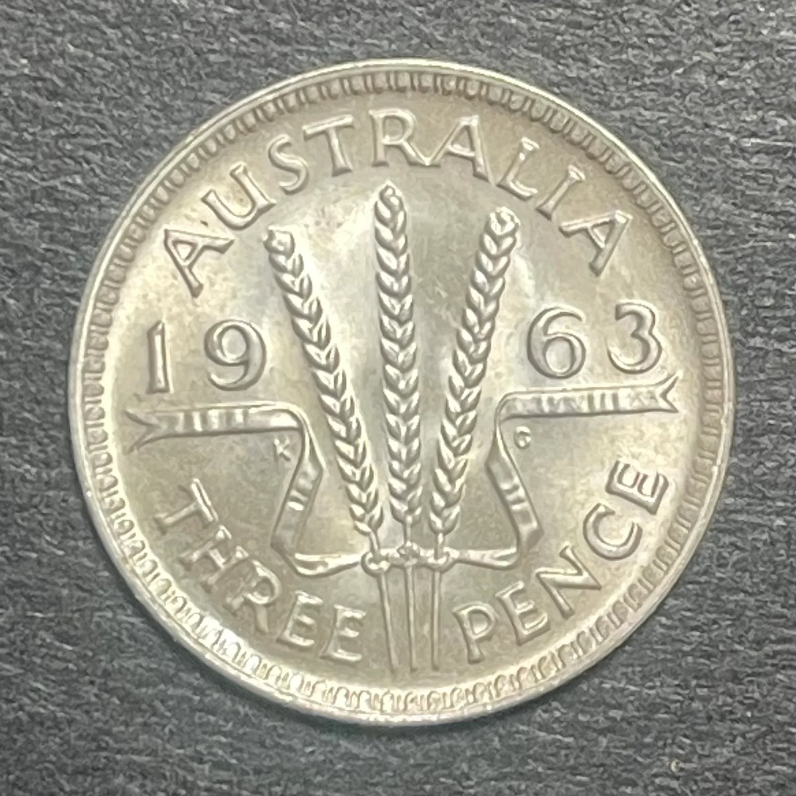 Australia 1963 3d Threepence Silver Coin Uncirculated Condition