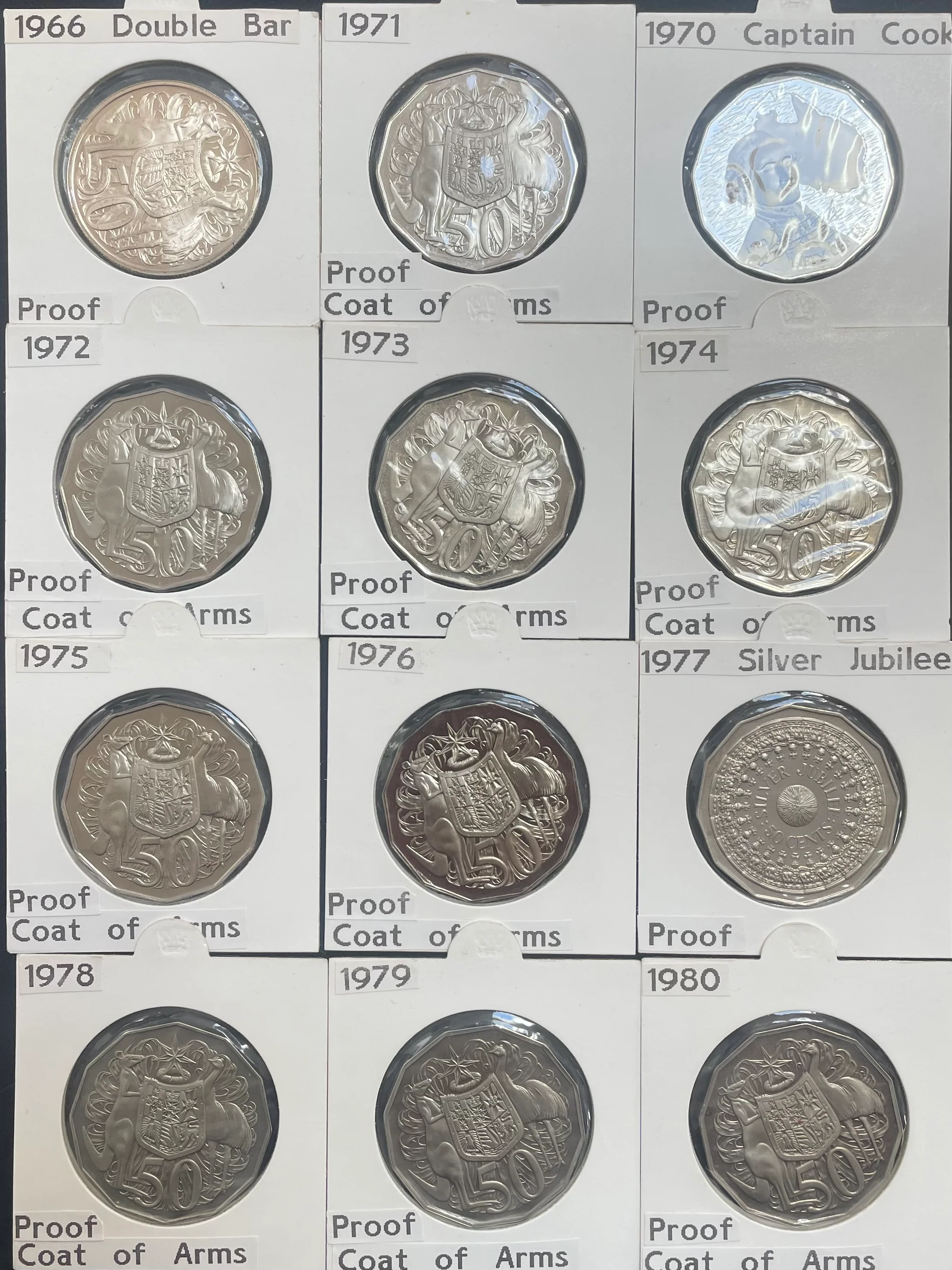 Australia 1966 - 2011 plus 2014 Royal Australian Mint Fifty Cents 50c Proof Coin Collection