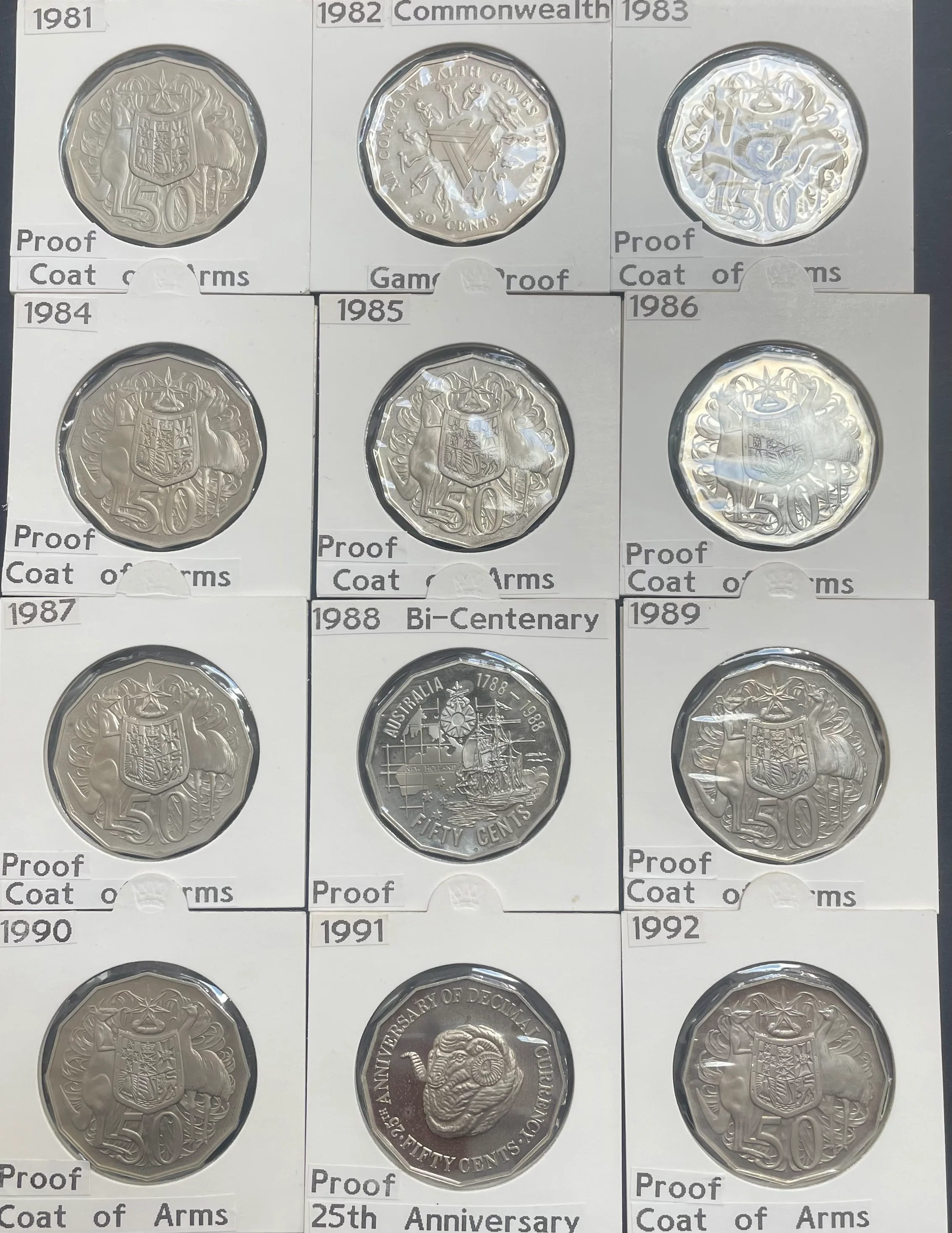 Australia 1966 - 2011 plus 2014 Royal Australian Mint Fifty Cents 50c Proof Coin Collection - Image 3