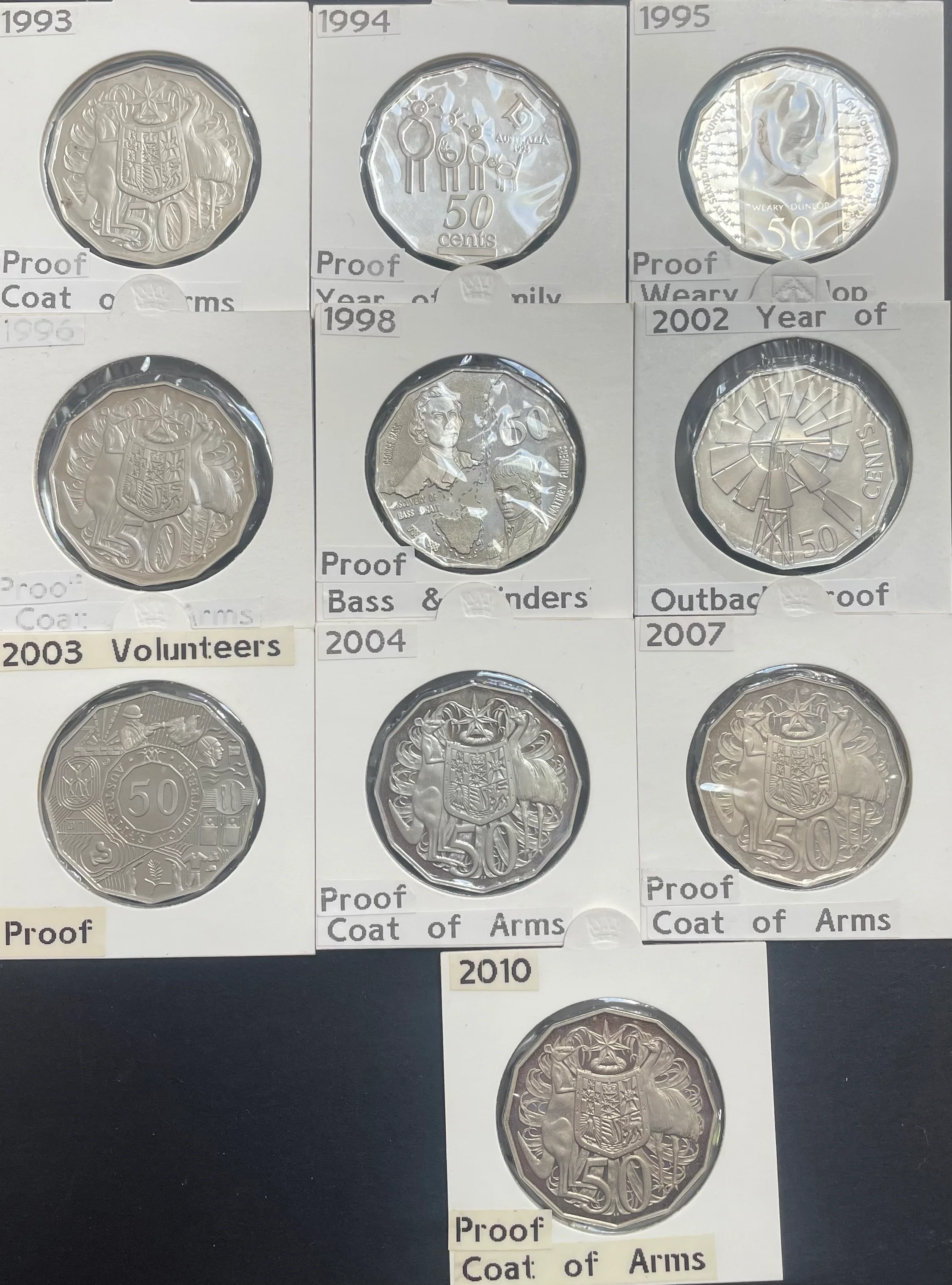 Australia 1966 - 2011 plus 2014 Royal Australian Mint Fifty Cents 50c Proof Coin Collection - Image 5
