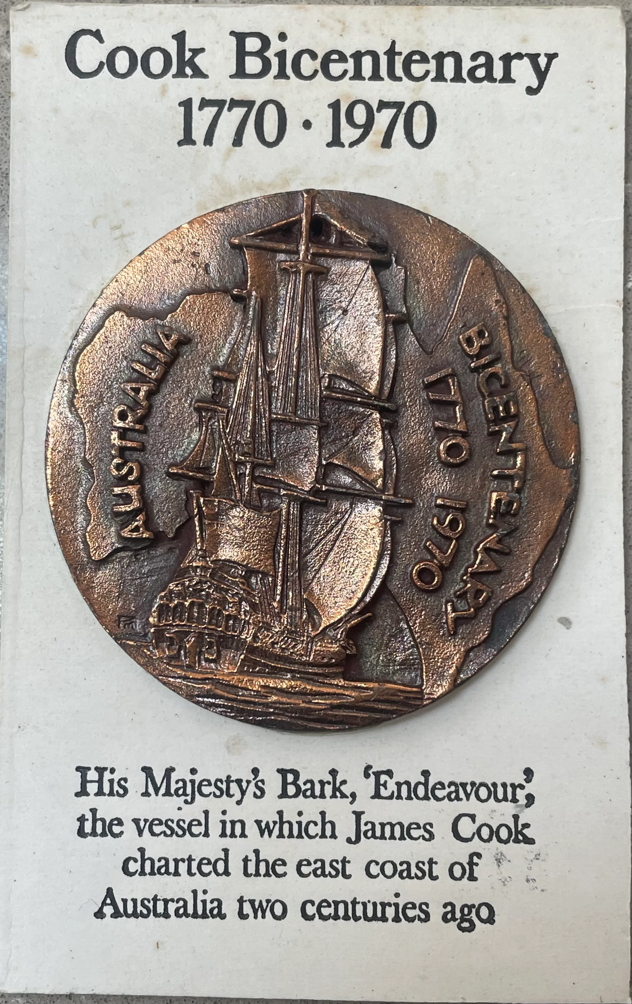 Australia 1970 Cook Bicentenary Commemorative Medallion - Image 2