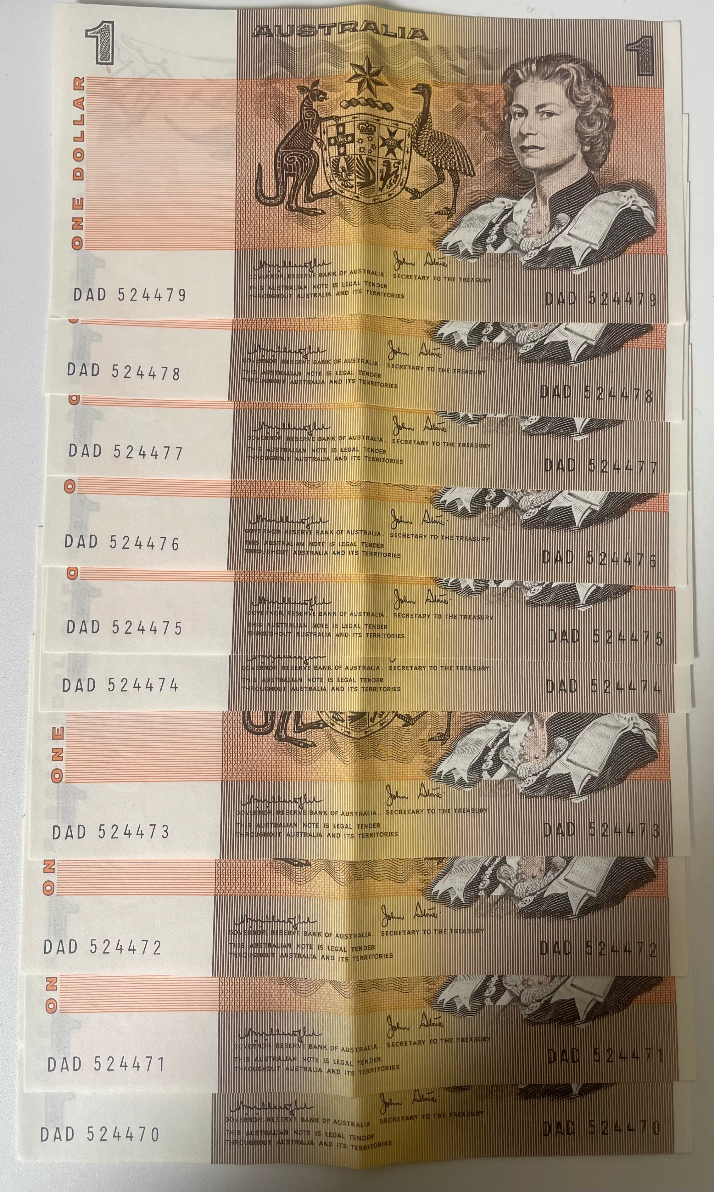 Australia 1977 $1 Knight/Stone DAD Prefix. R77