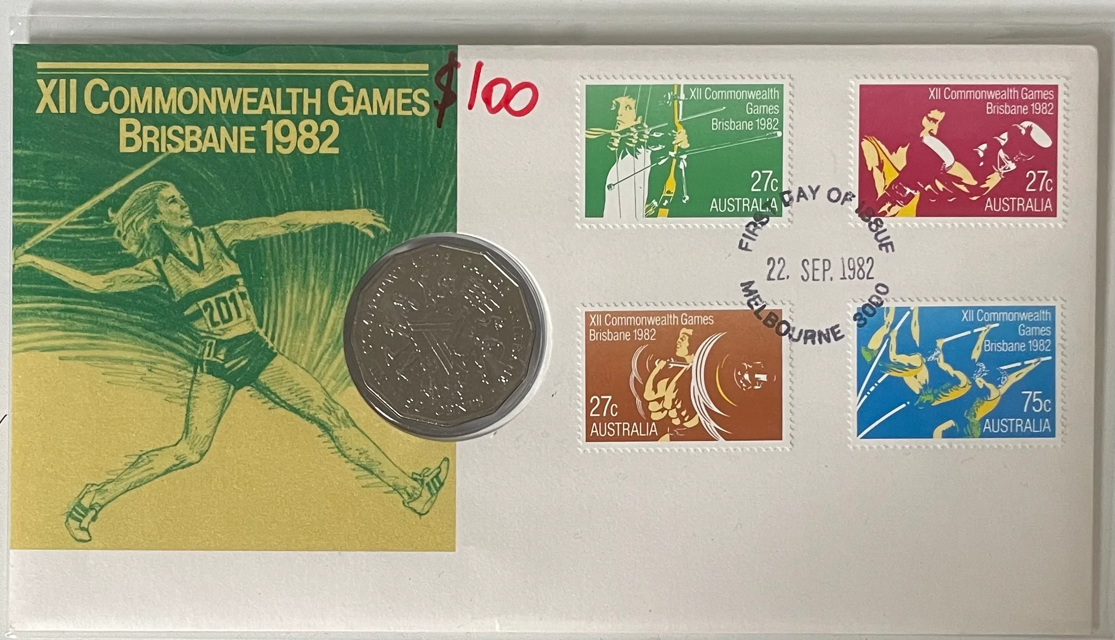 Australia 1982 50c Brisbane Commonwealth Games PNC Limited edition