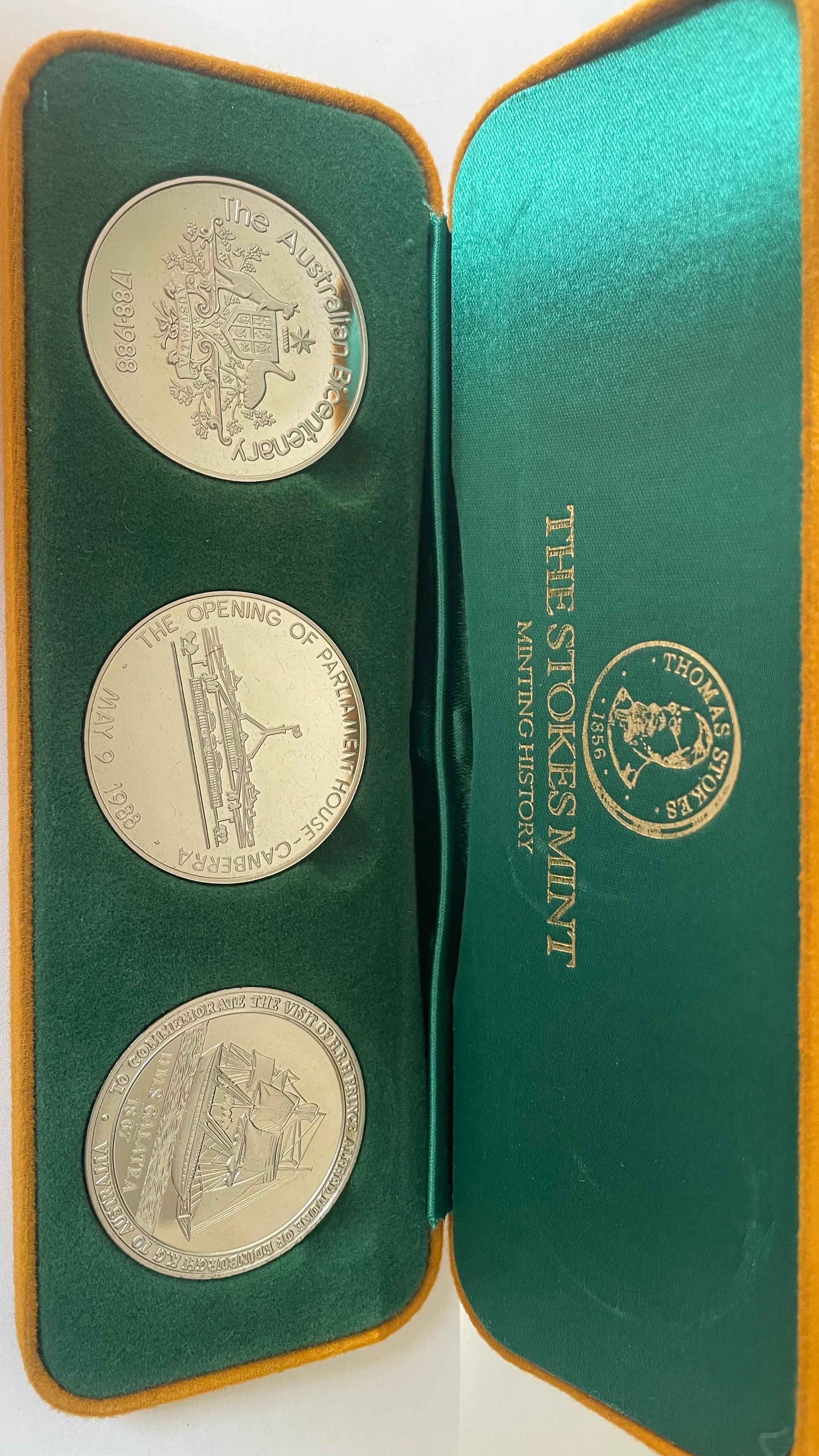 Australia 1988 Bicentennial Royal Visit Sterling Silver 3 Medallion Set - Stokes Mint - Image 3