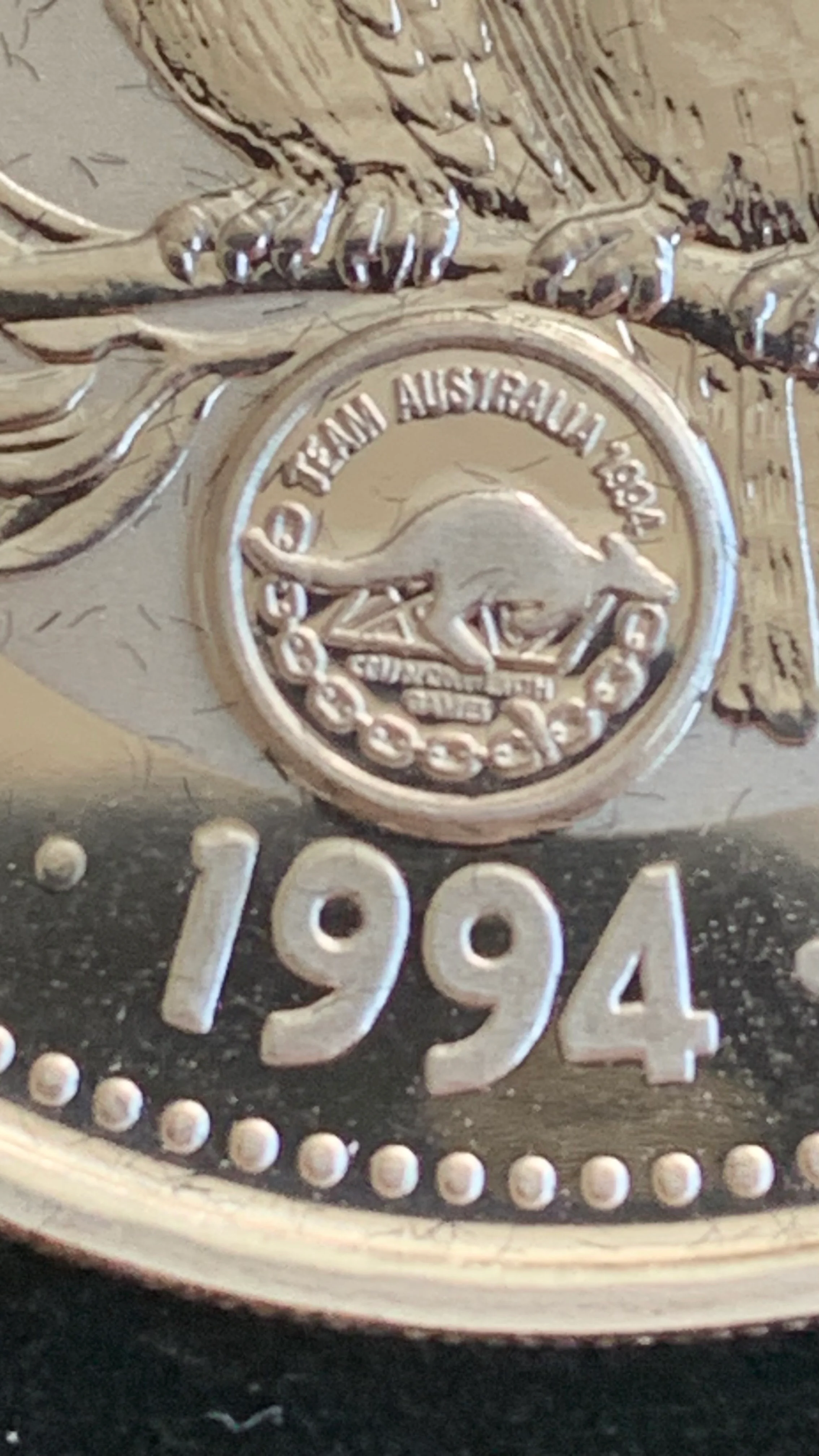 Australia 1994 Perth Mint $1 Kookaburra 1oz Silver Coin Commonwealth Games Privy Mark - Image 2