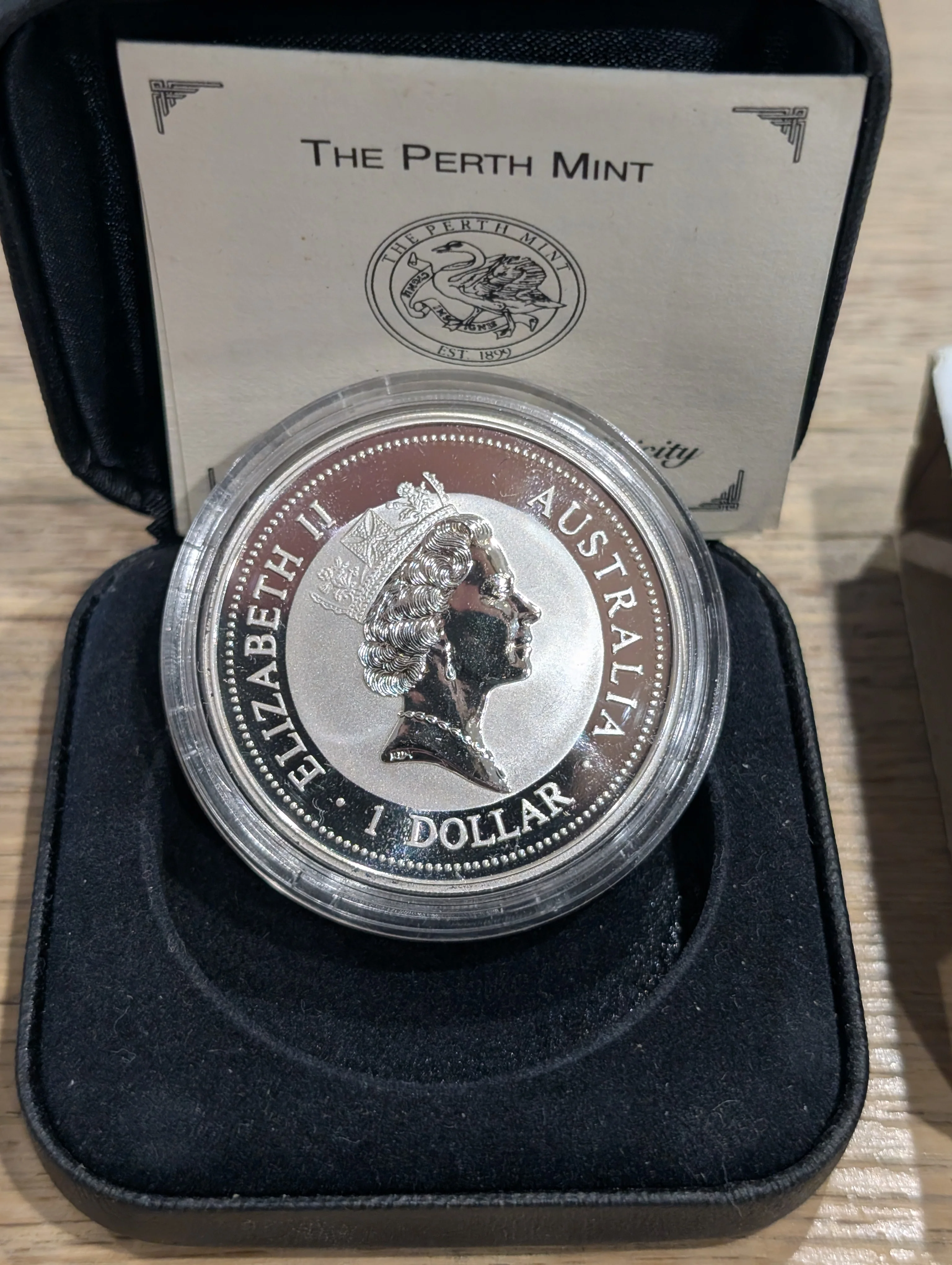Australia 1996 Perth Mint  $1 Kookaburra "France" Privy Mark 1oz .999 Silver Coin - Image 2