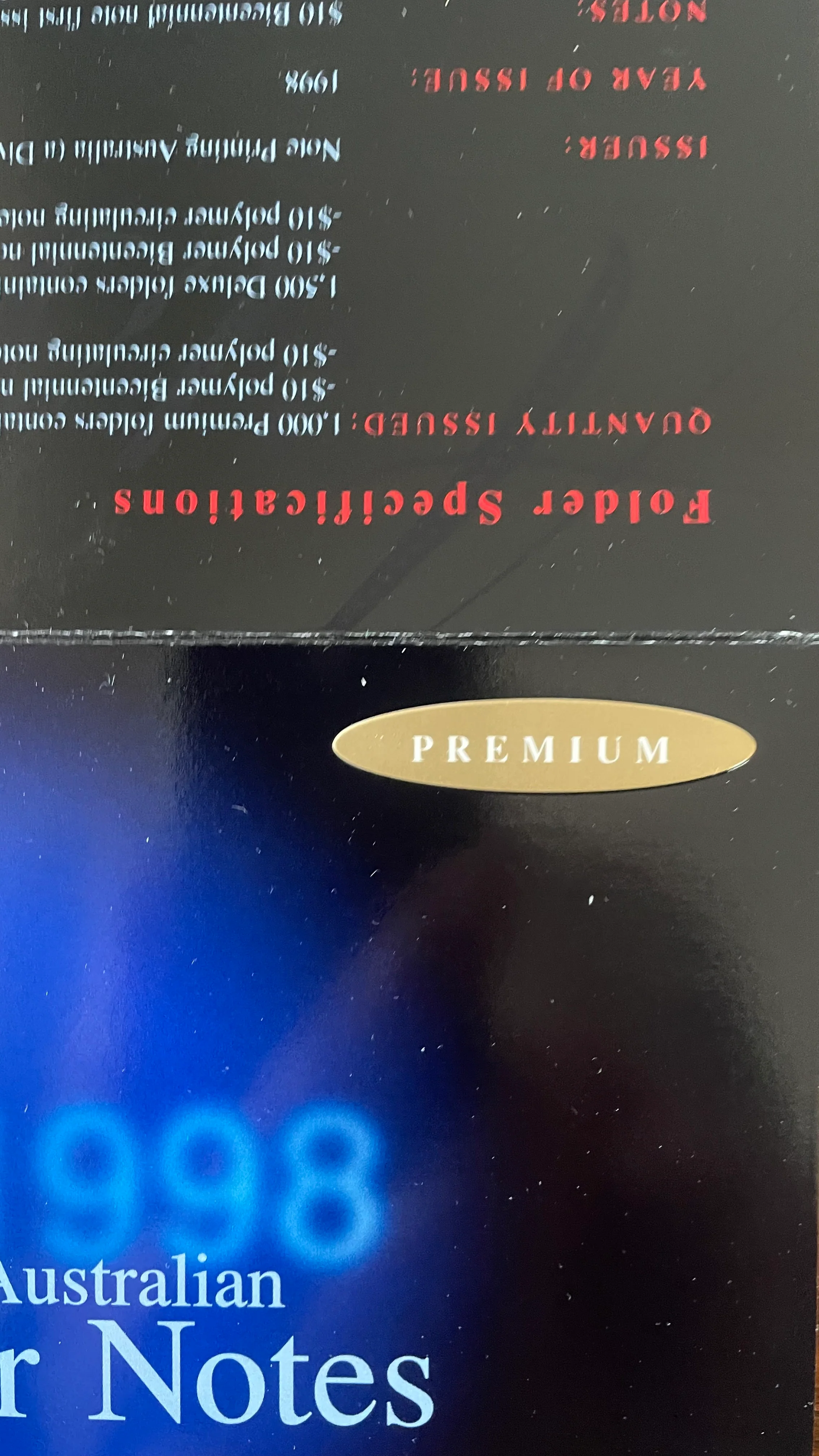 Australia 1998 10th Anniversary of Polymer Banknotes Premium $10 Folder - Image 3