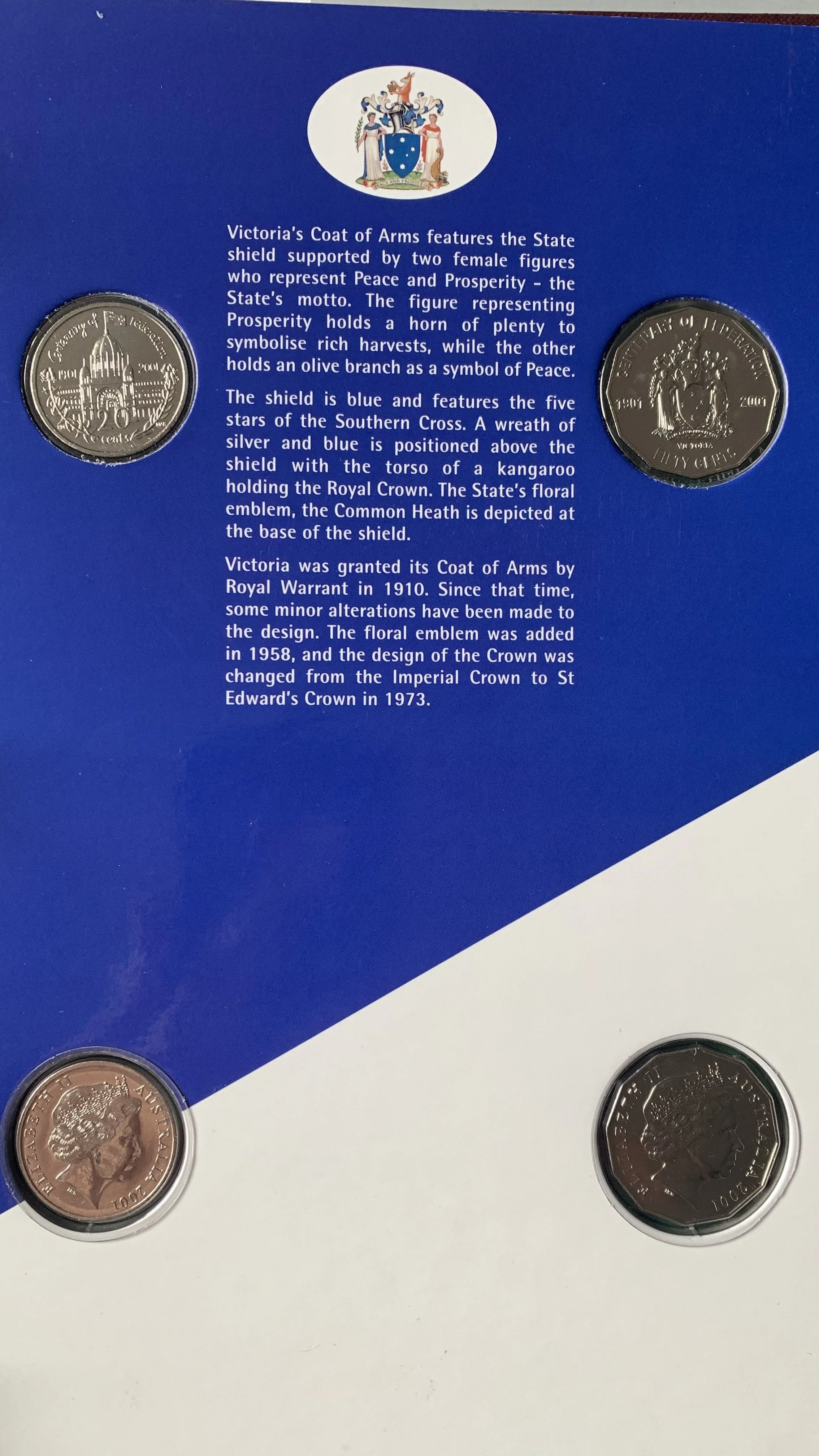 Australia 2001 Centenary of Federation Set of 9 States & Territories 20c & 50c Uncirculated Collection - Image 4