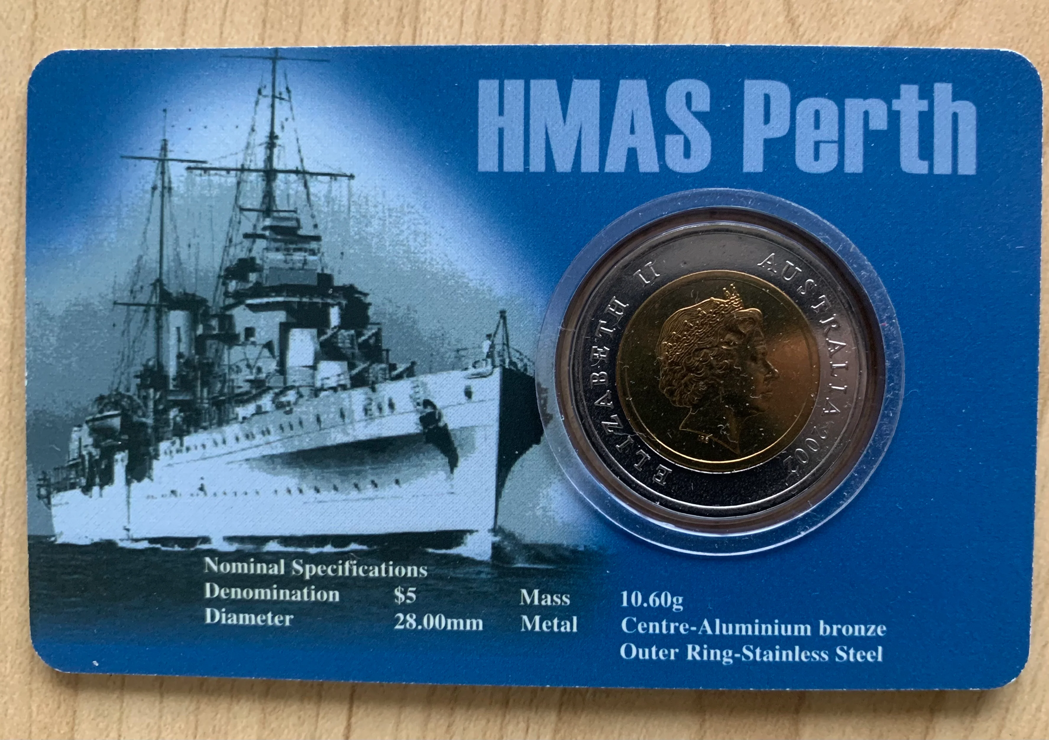 Australia RAM 2002 $5 Uncirculated Coin HMAS Perth - Image 2