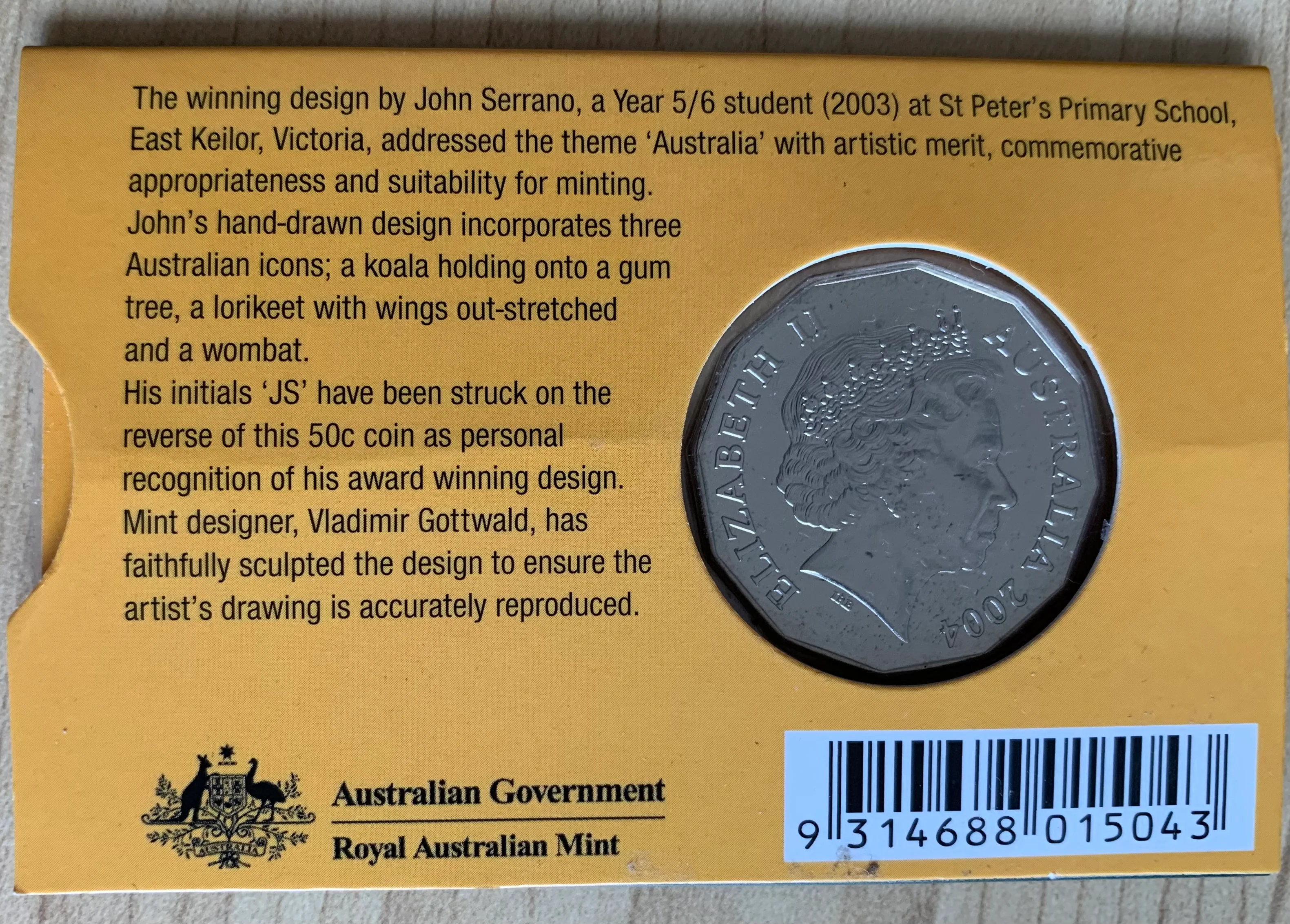 Australia 2004 50c Primary School Student design Uncirculated Coin - Image 2