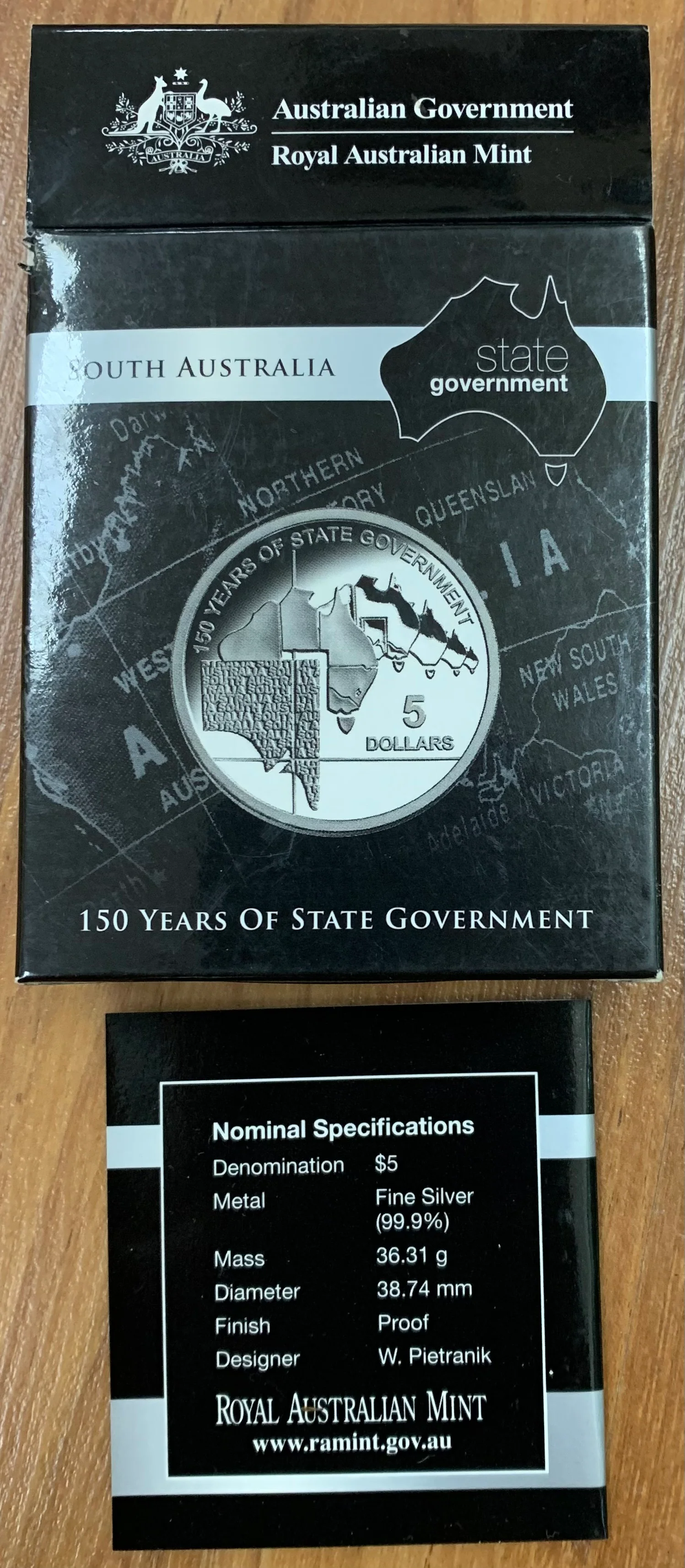 2006 Royal Australian Mint $5 150 Years of State Government South Australia Silver Proof Coin - Image 2