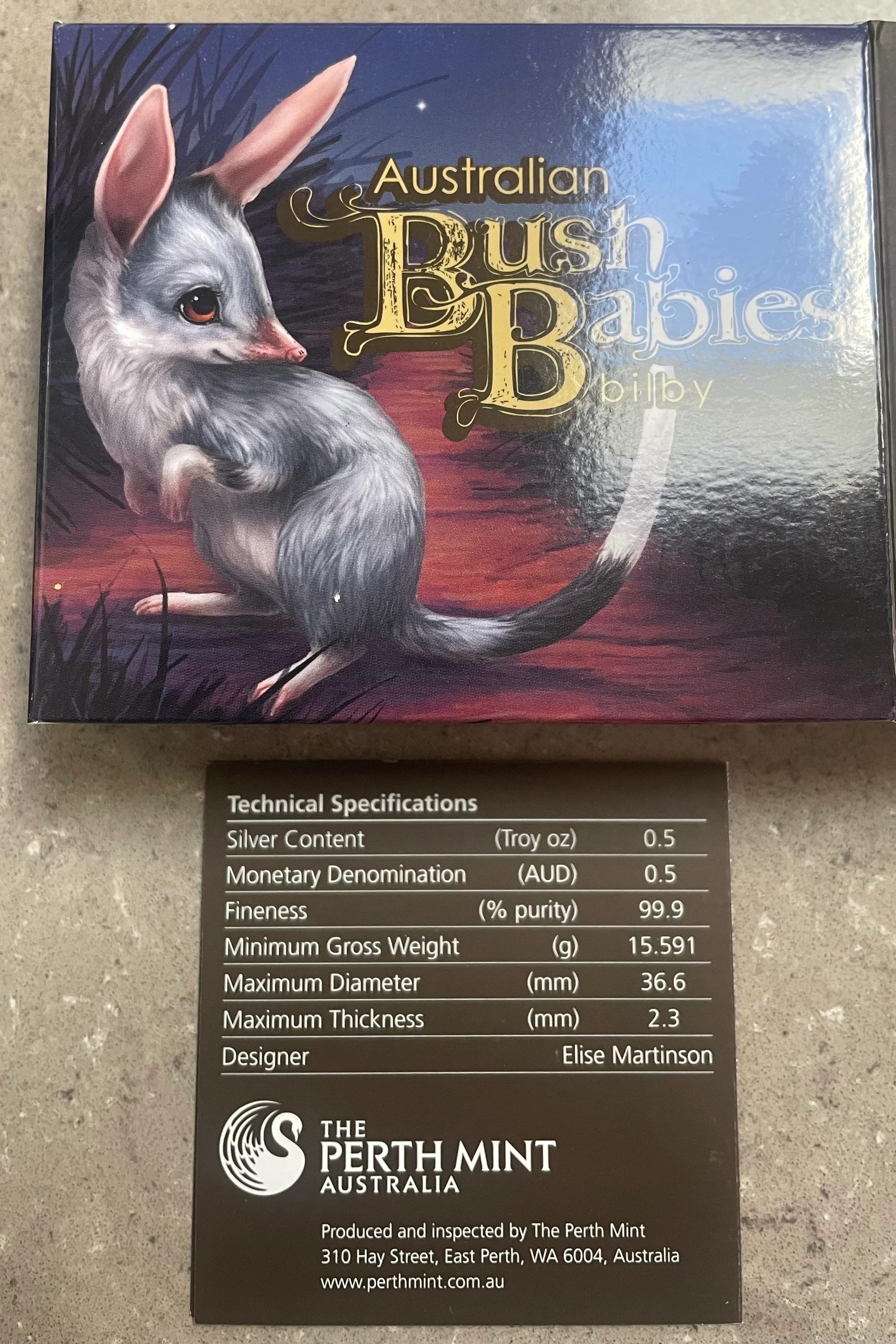 Australia 2011 50c Perth Mint Australian Bush Babies Bilby 1/2oz Silver Coin