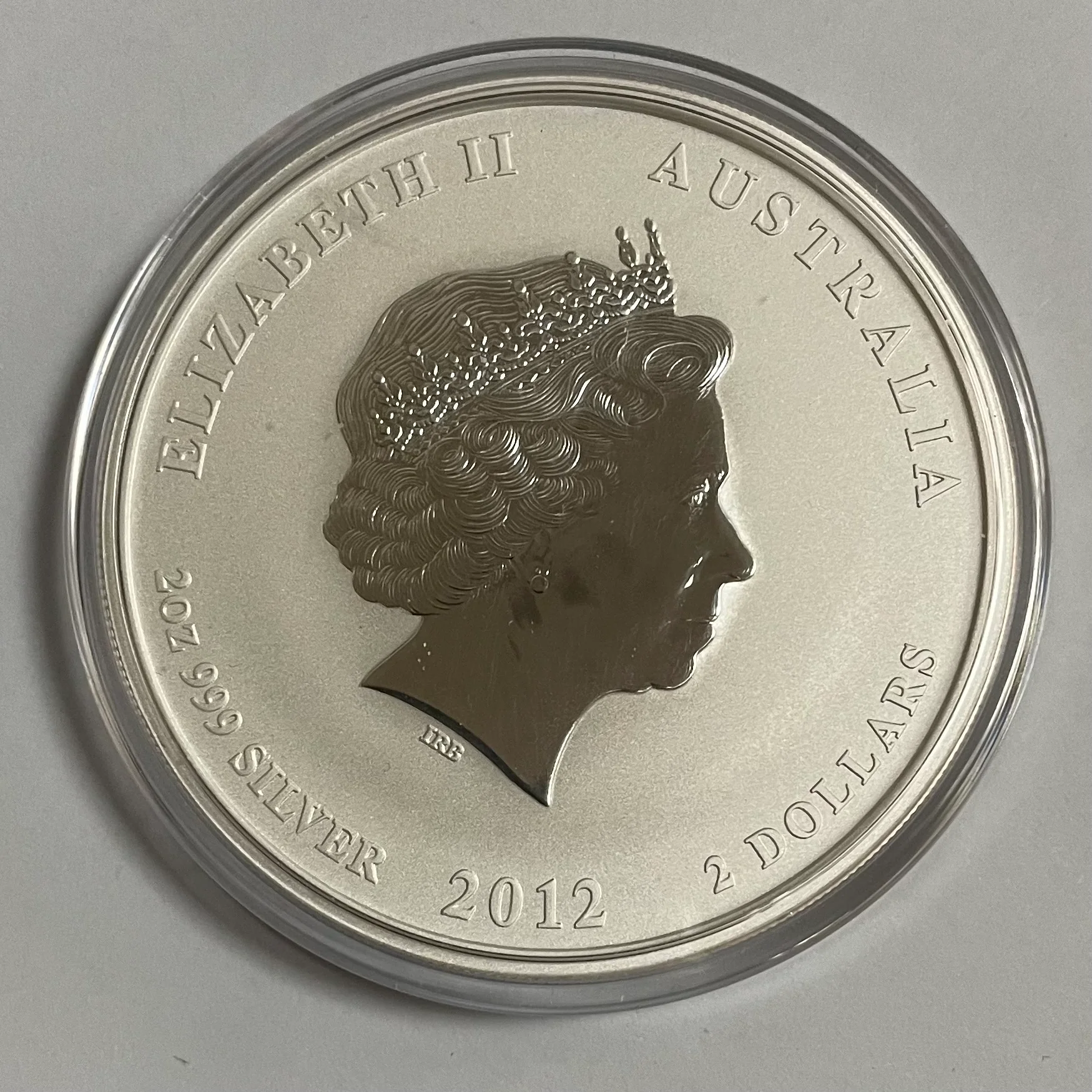 Australia 2012 Perth Mint $2 Lunar New  Year of the Dragon 2oz Silver Coin - Image 2