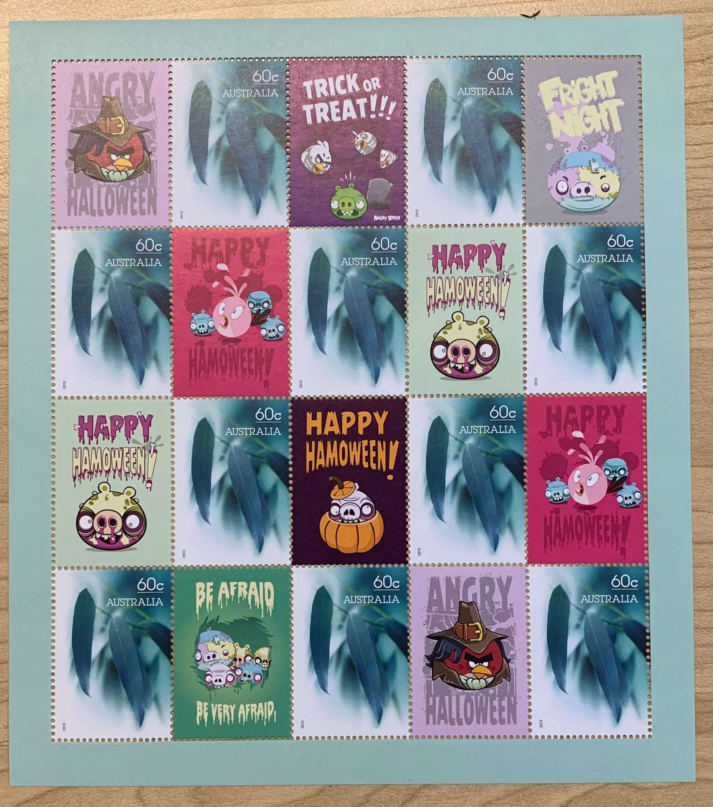 Australia 2013 60c Happy Halloween SES Stamp Sheet of 10. Limited Edition