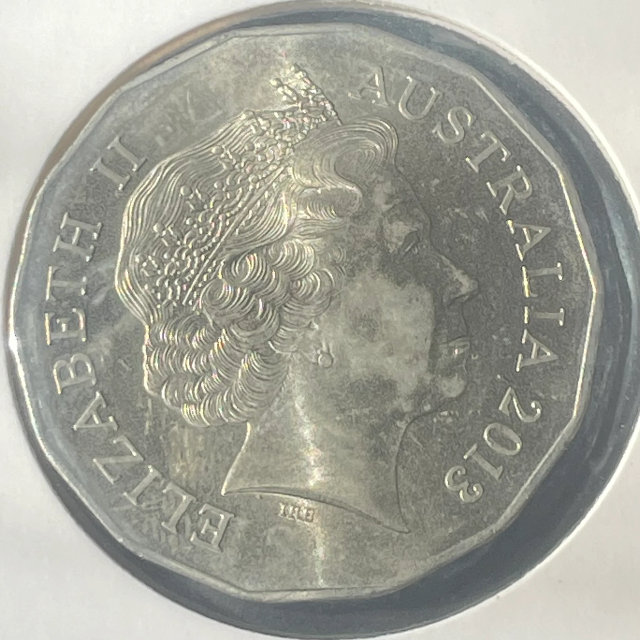 Australia 2013 Royal Australian Mint Fifty Cents 50c Lunar New Year of the Snake Tetra-Decagonal Uncirculated Coin in 2x2 mount - Image 2