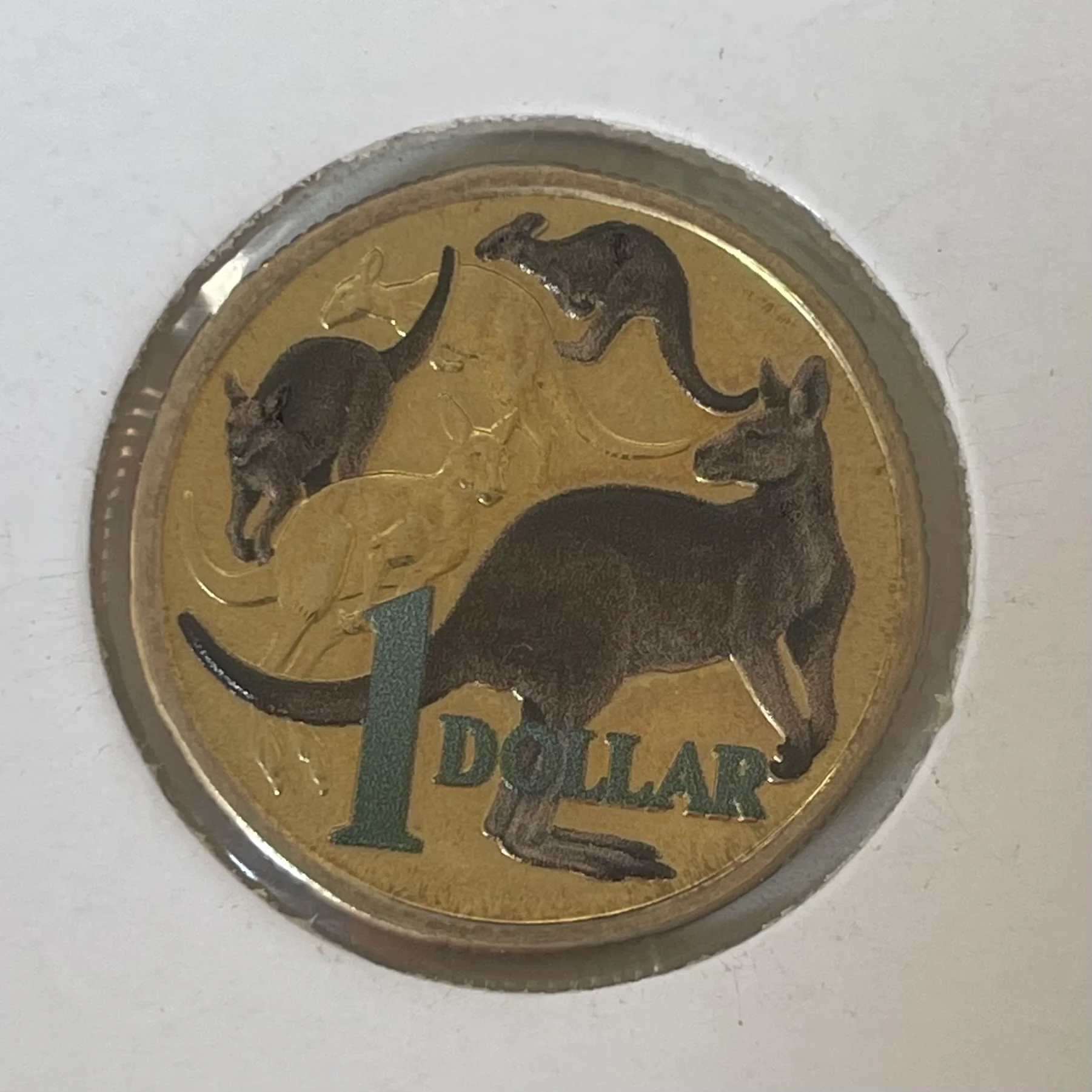 Australia 2014 Mob of Roos Coloured Uncirculated One Dollar $1