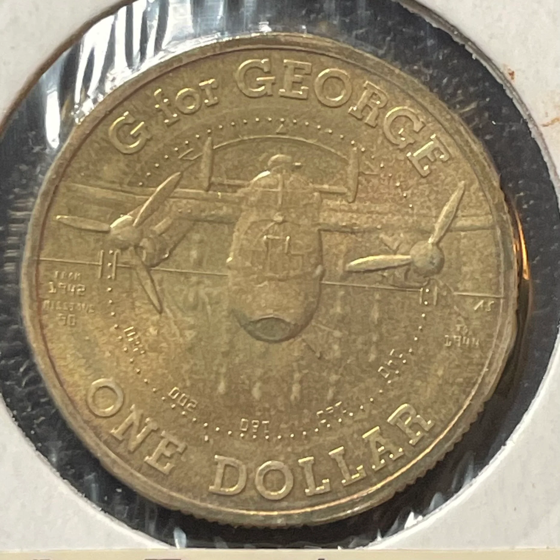 Australia 2014 Royal Australian Mint $1 70th anniversary of the retirement G For George Bomber Uncirculated Coin