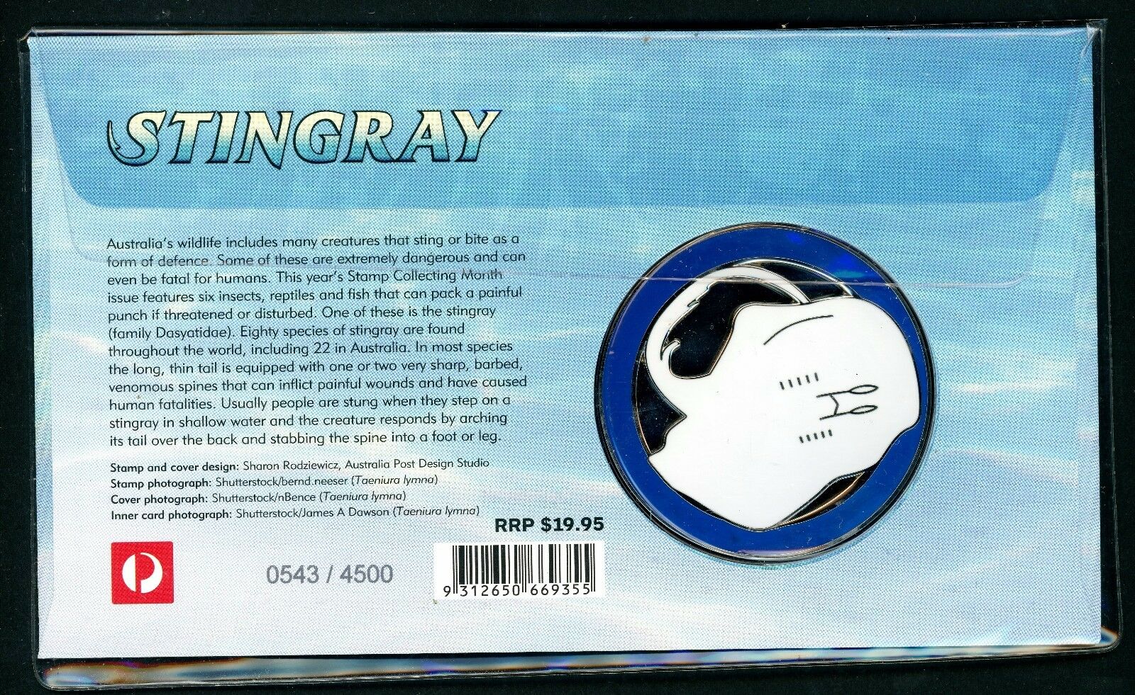 Australia - 2014 - Things That Sting Stingray Medallion PNC/FDC - Limited Ed. - Image 2