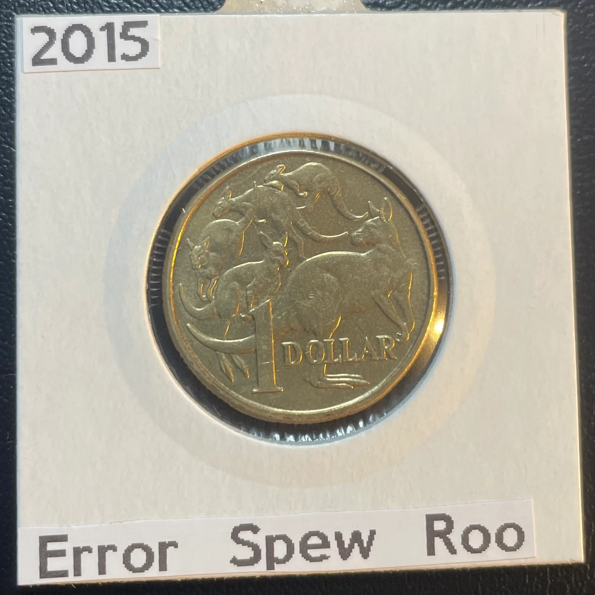 Australia 2015 Royal Australian Mint $1 Mob of Roos"Spew Roo Cud Error" Uncirculated