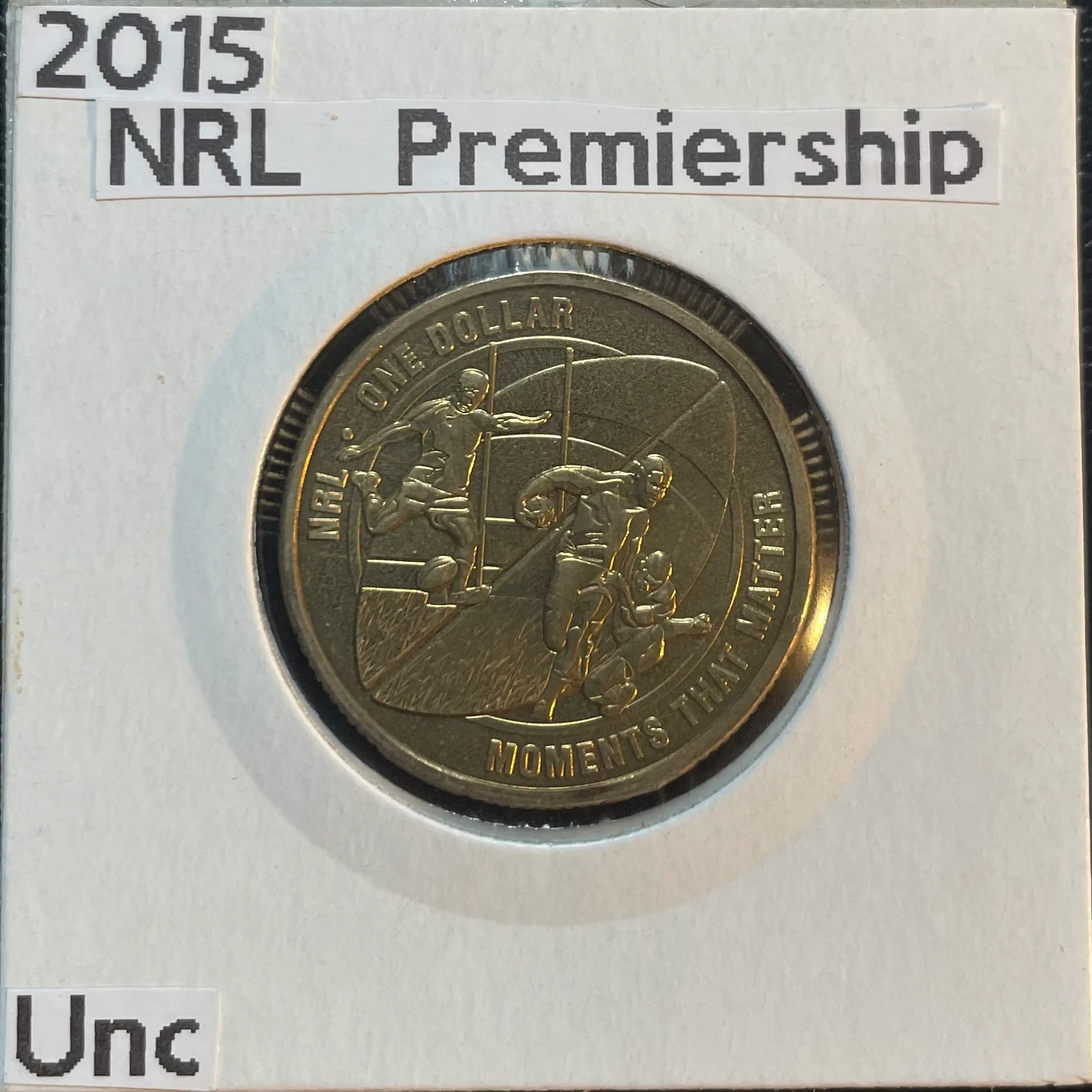 Australia 2015 Royal Australian Mint $1 Moments That Matter NRL Premiership Rugby Uncirculated $1 Coin