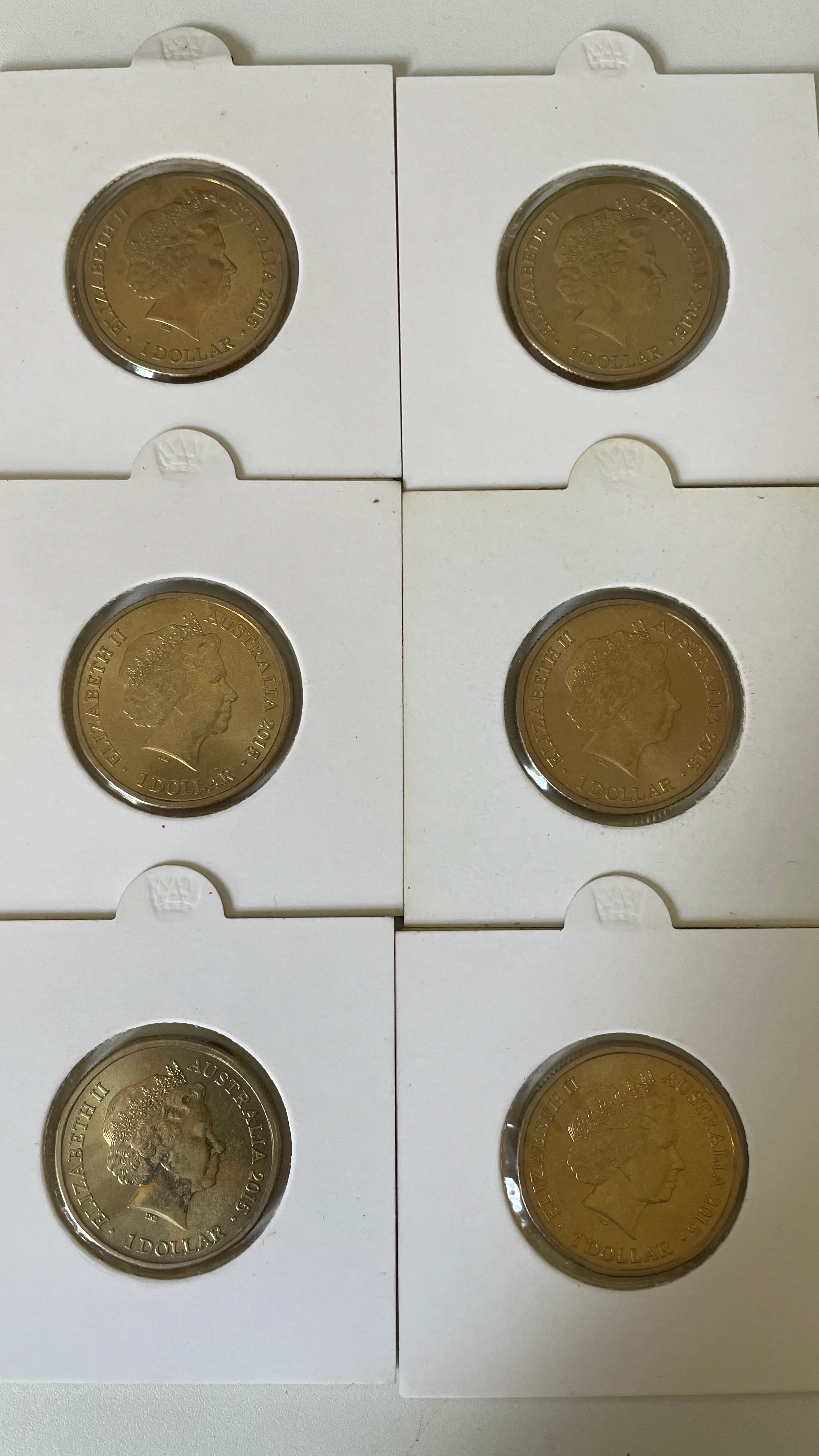 Australia 2015 Unlikely Heroes set of 6 coloured $1 coins. - Image 2