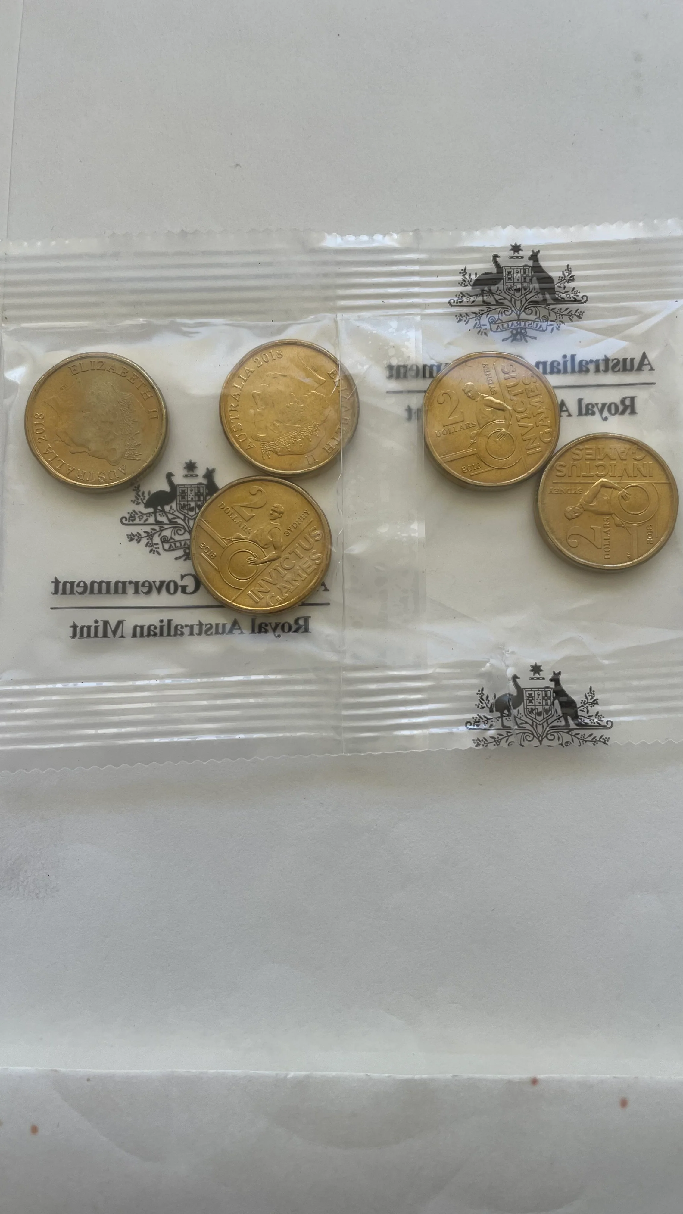 Australia 2018 Royal Australian Mint $2 Invictus Games  Mint Bag of 5 Uncirculated Coins - Image 3