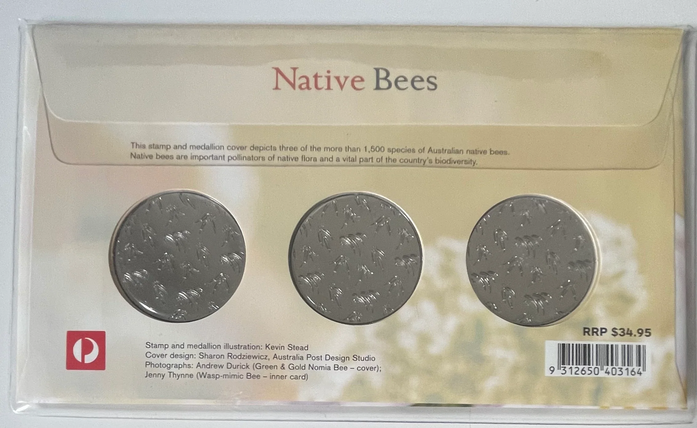 Australia 2019 Set of 3 Native Bees Medallions PNC - Image 2