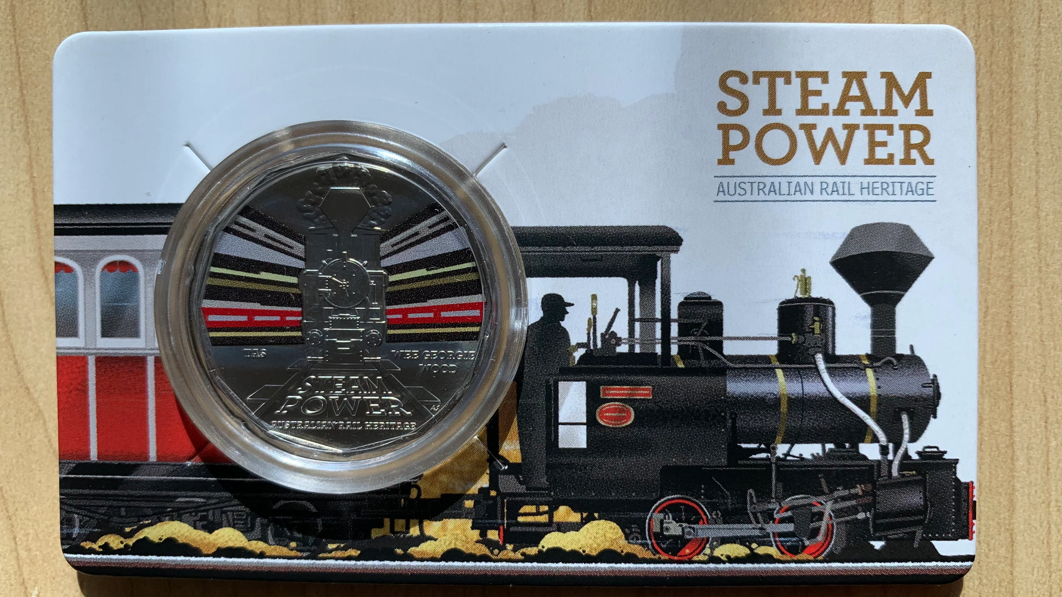 Australia 2022 Coloured 50c Tasmanian Steam Train Coin