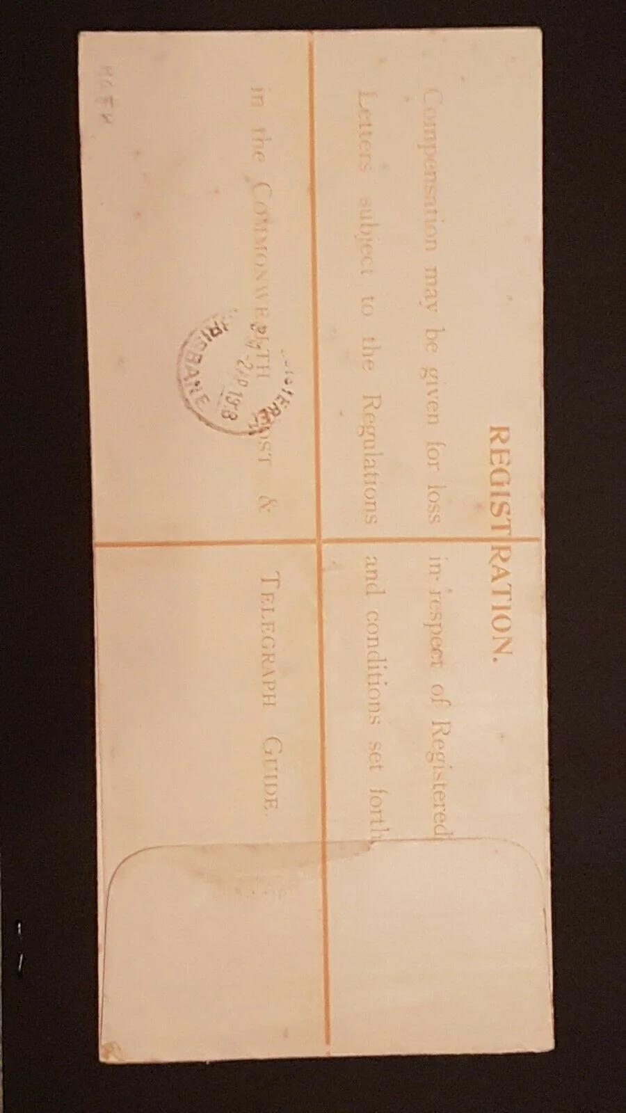 Australia 4d Kangaroo registered long envelope + 1d KGV ACSC RE2 spots - Image 2